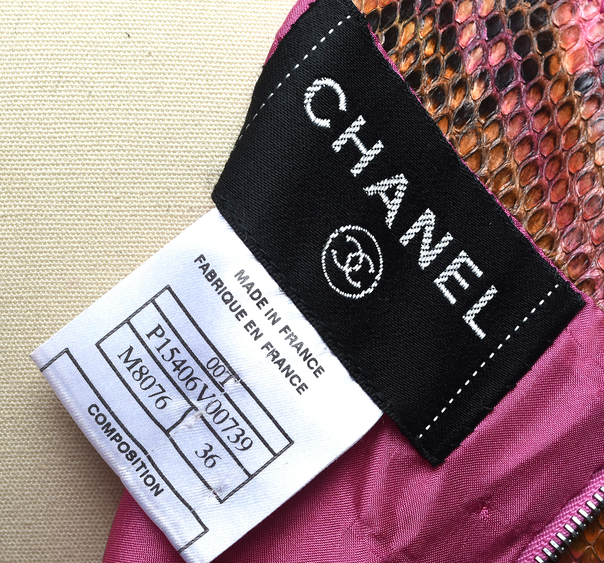 Chanel Dyed Multicolor Python Skin Sleeveless Top