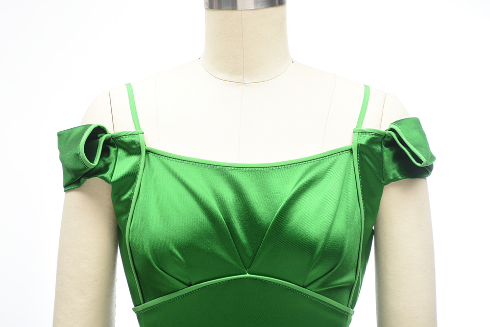 Zac Posen Emerald Green Satin Cap Sleeve Mini Dress