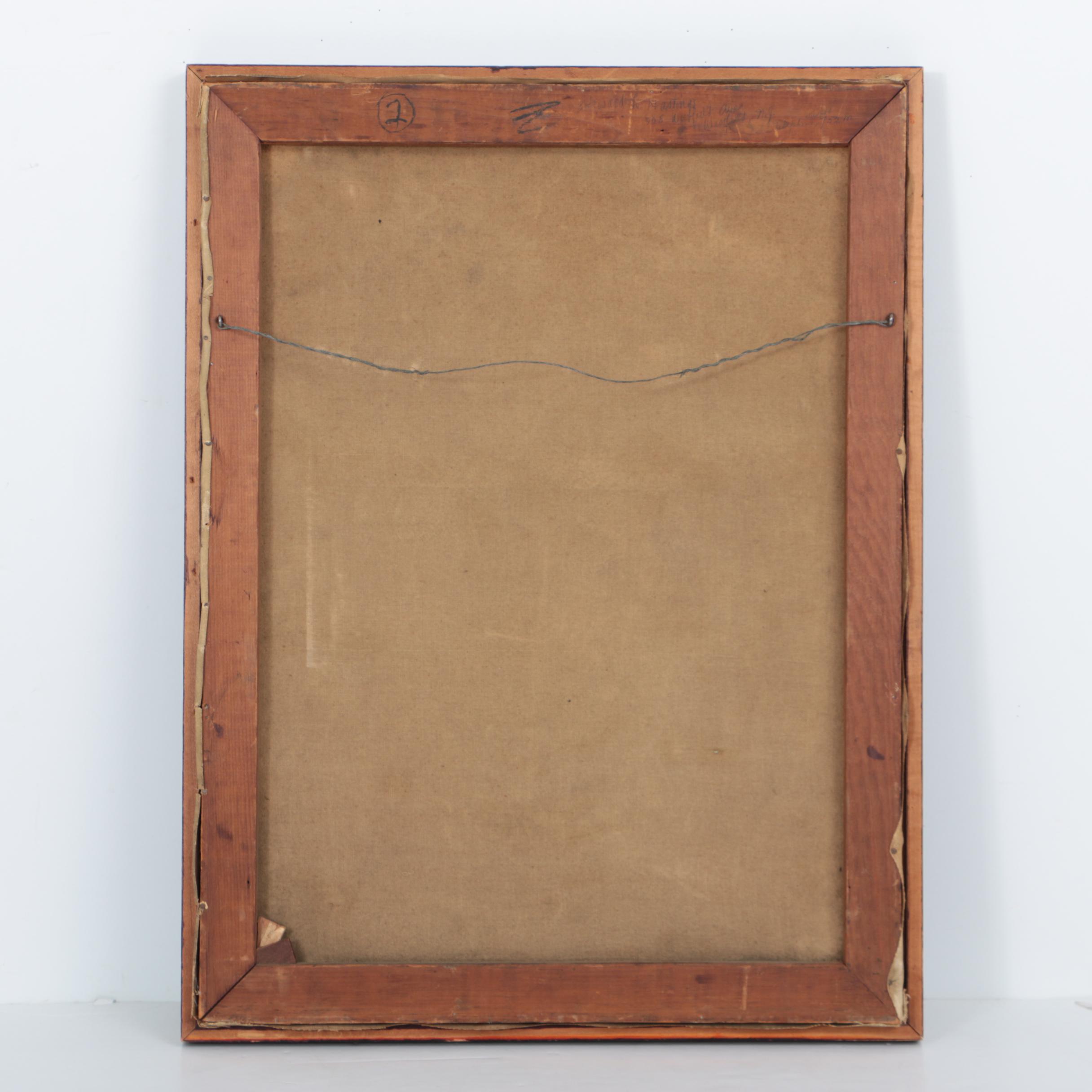 Howard L. Hastings Oil Illustration on Canvas of a Fisherman