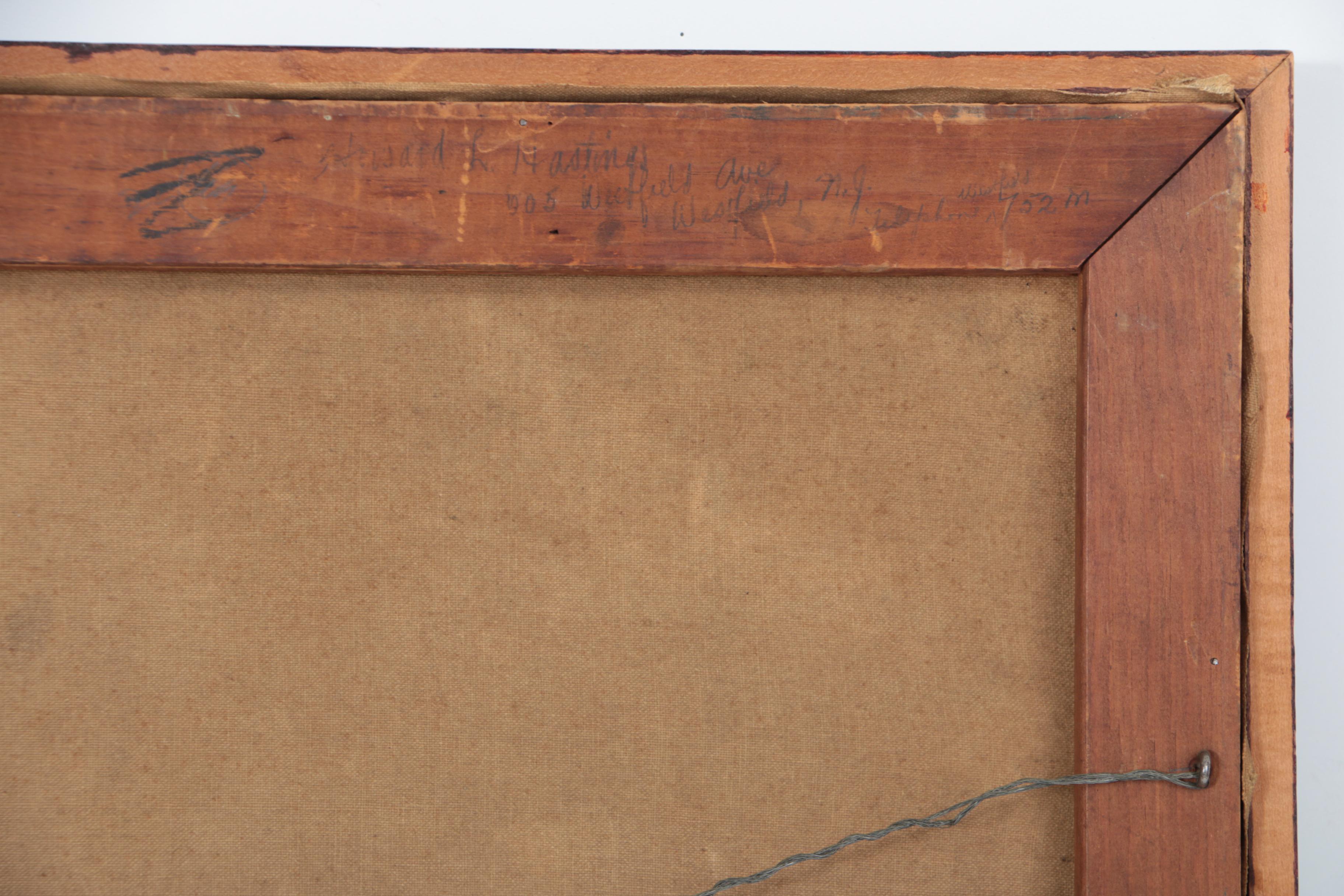 Howard L. Hastings Oil Illustration on Canvas of a Fisherman