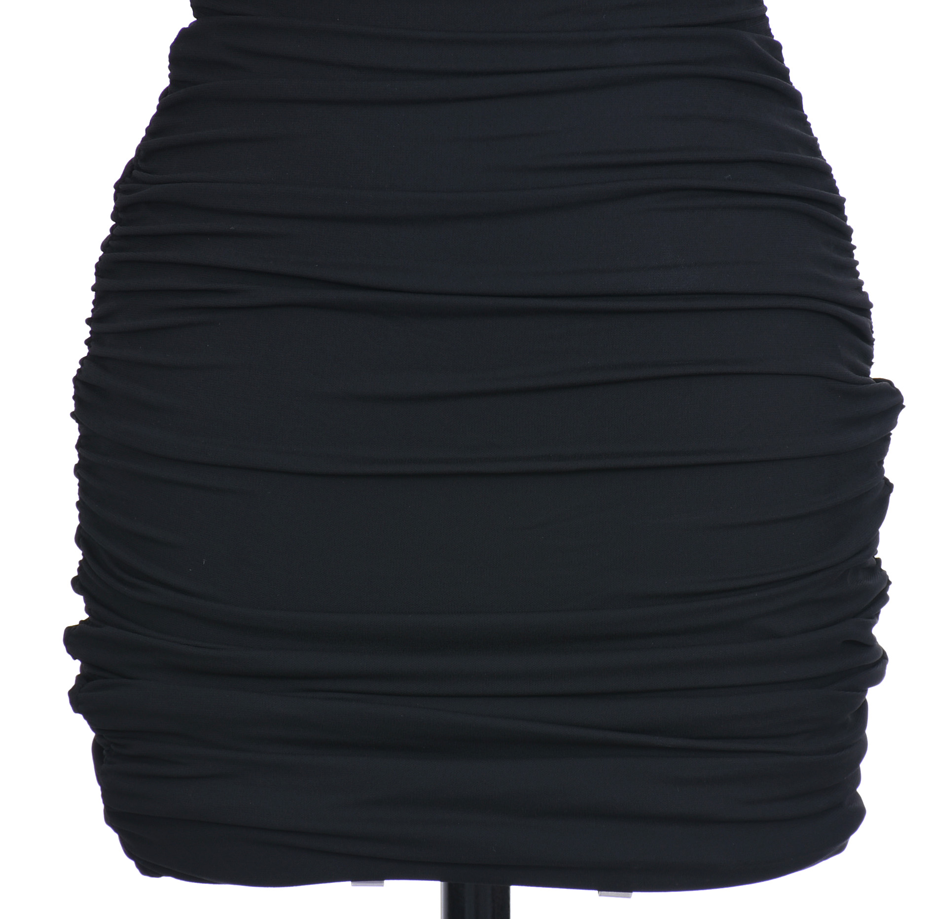 Versace Black Ruched Sleeveless Mini Bodycon Dress