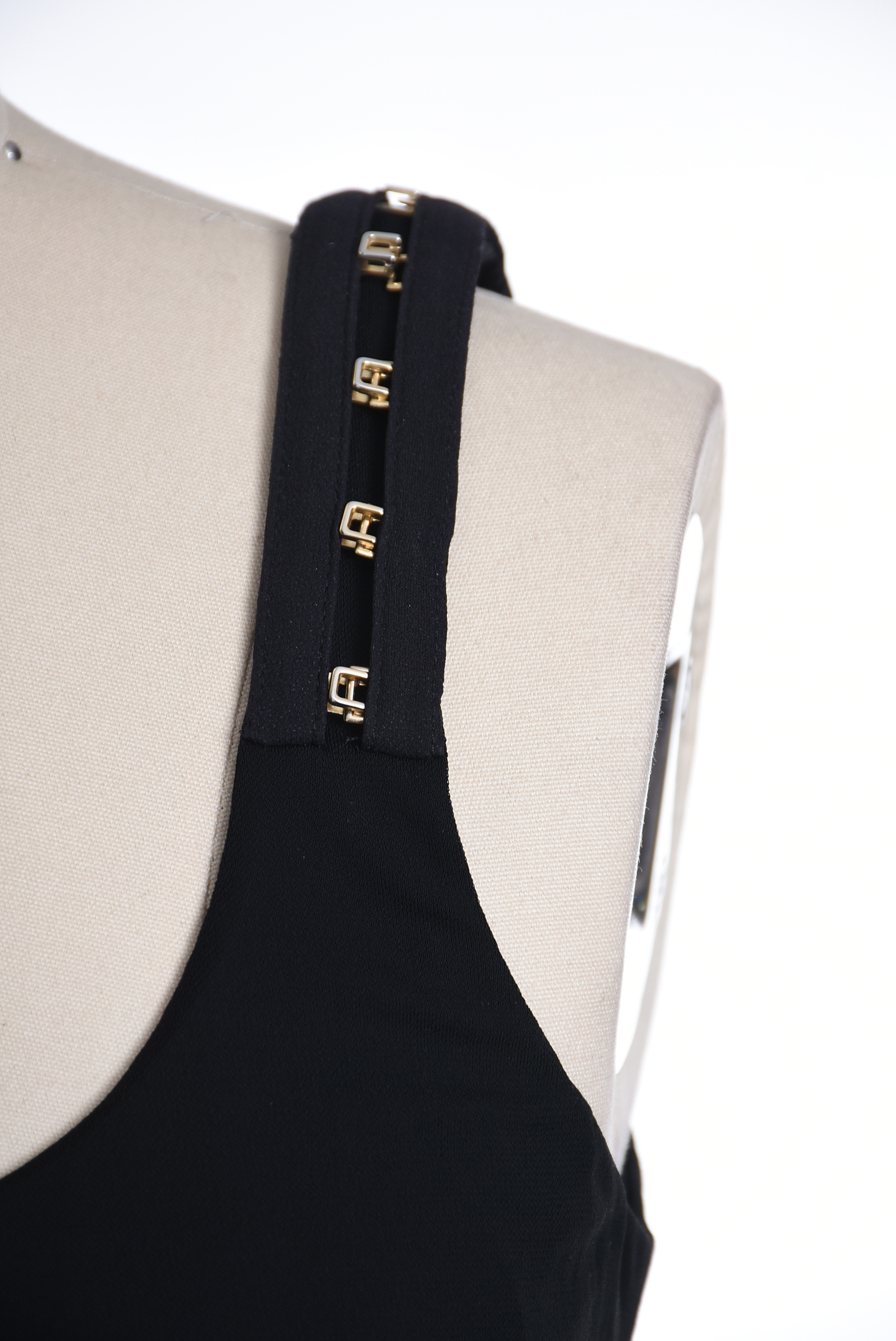 Versace Black Ruched Sleeveless Mini Bodycon Dress