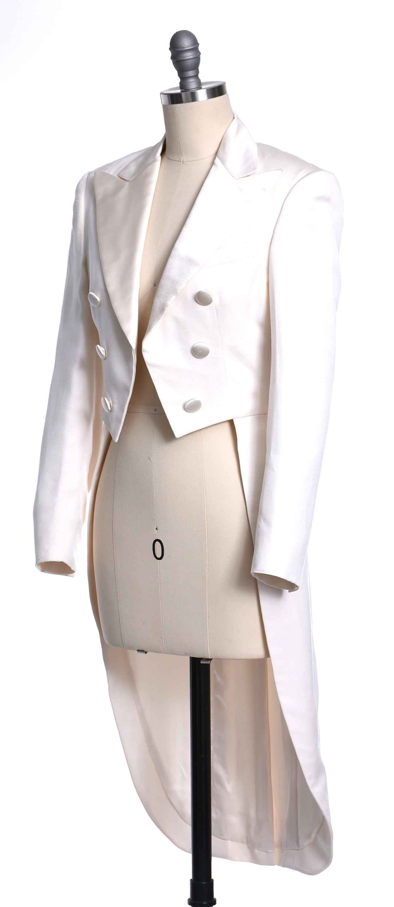 Ralph Lauren Purple Label Off-White Silk Tuxedo Blazer with Tails