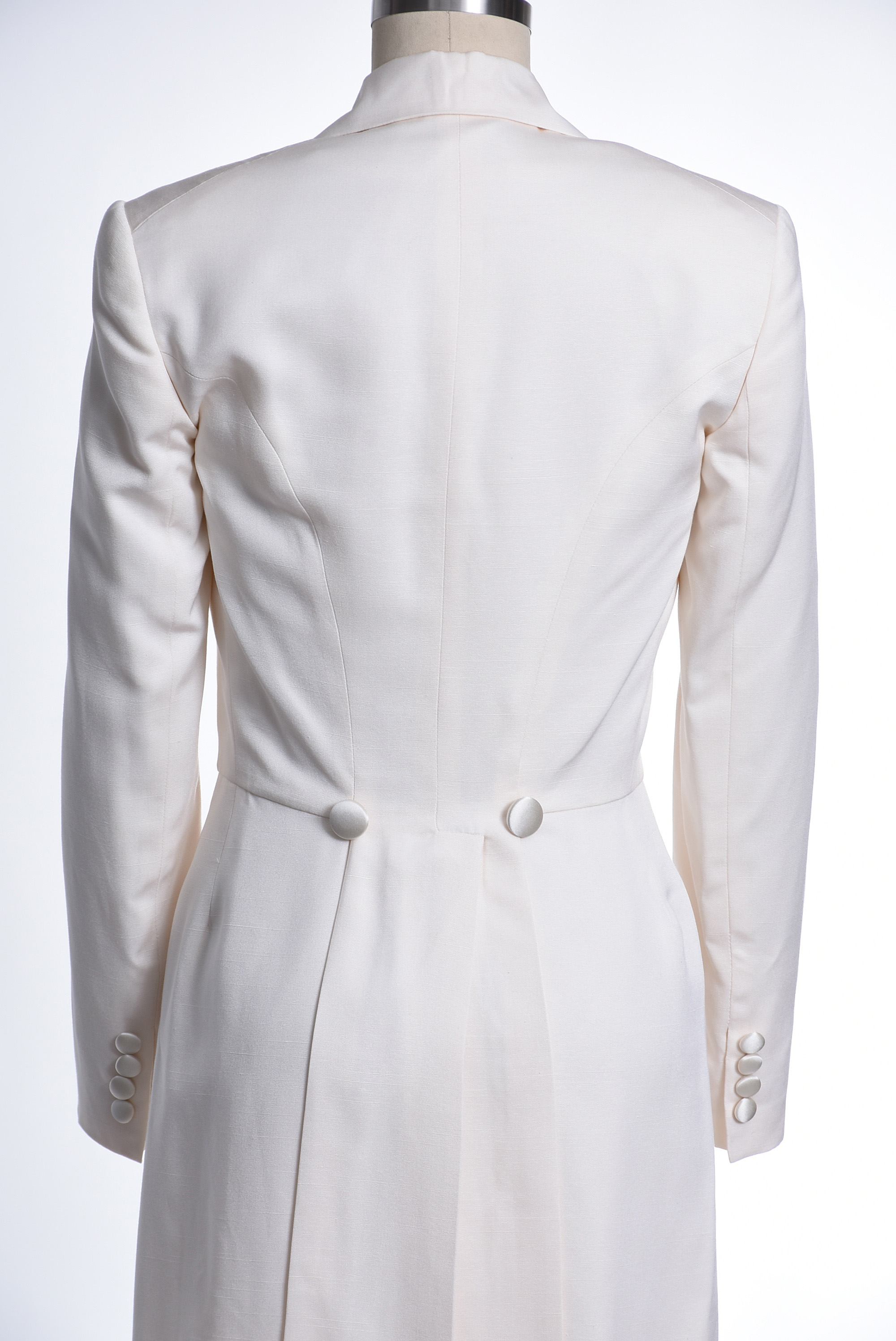 Ralph Lauren Purple Label Off-White Silk Tuxedo Blazer with Tails