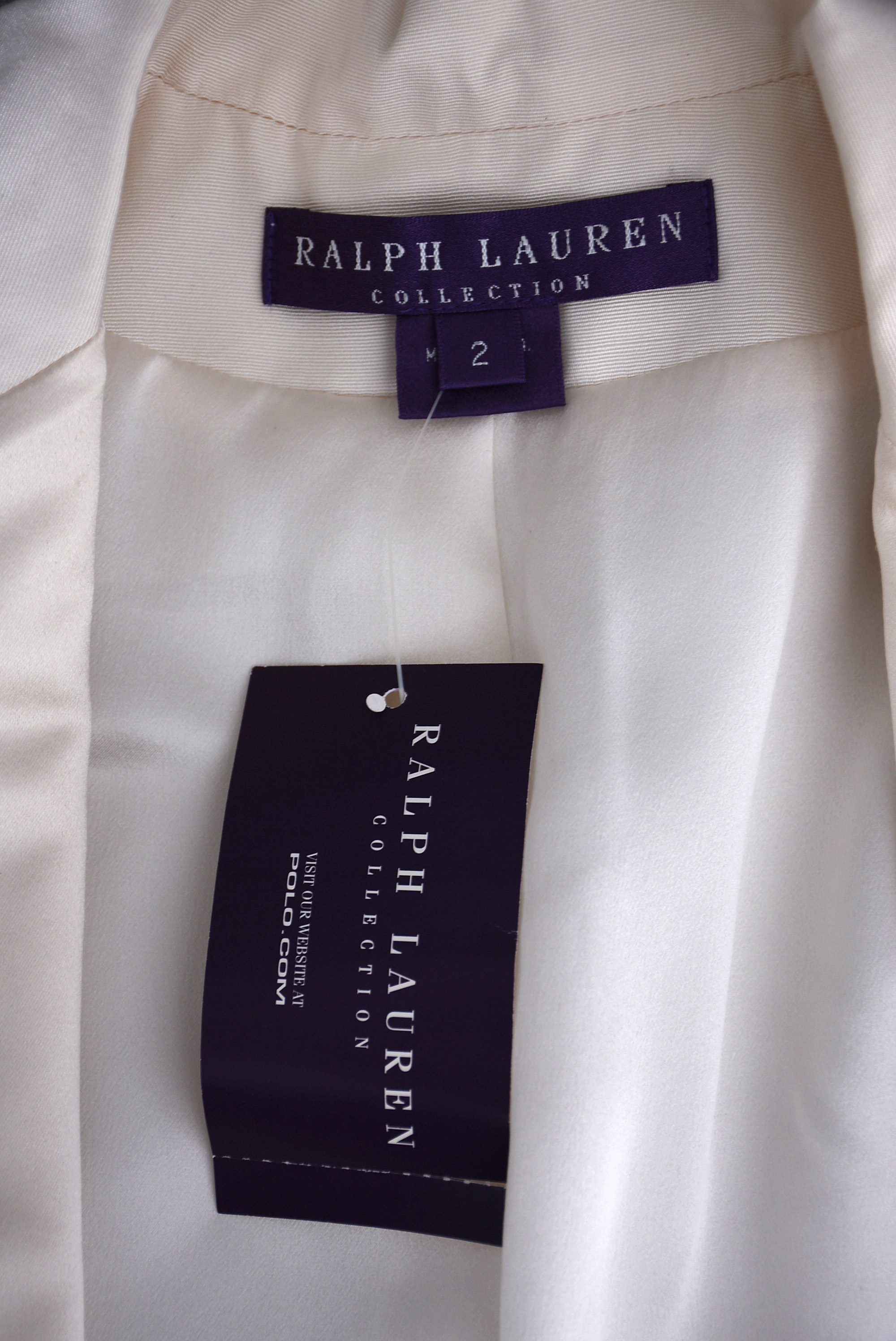 Ralph Lauren Purple Label Off-White Silk Tuxedo Blazer with Tails