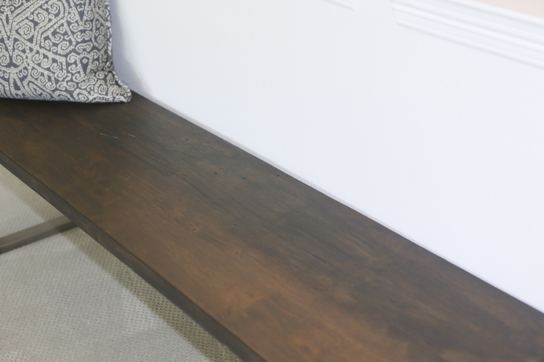 Modern Style Wood and Metal Backless Bench