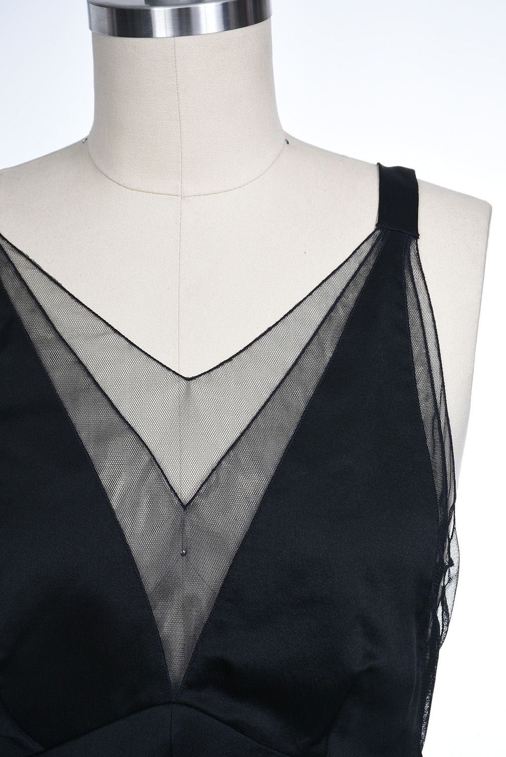 Karl Lagerfeld Black Silk Sleeveless Evening Gown