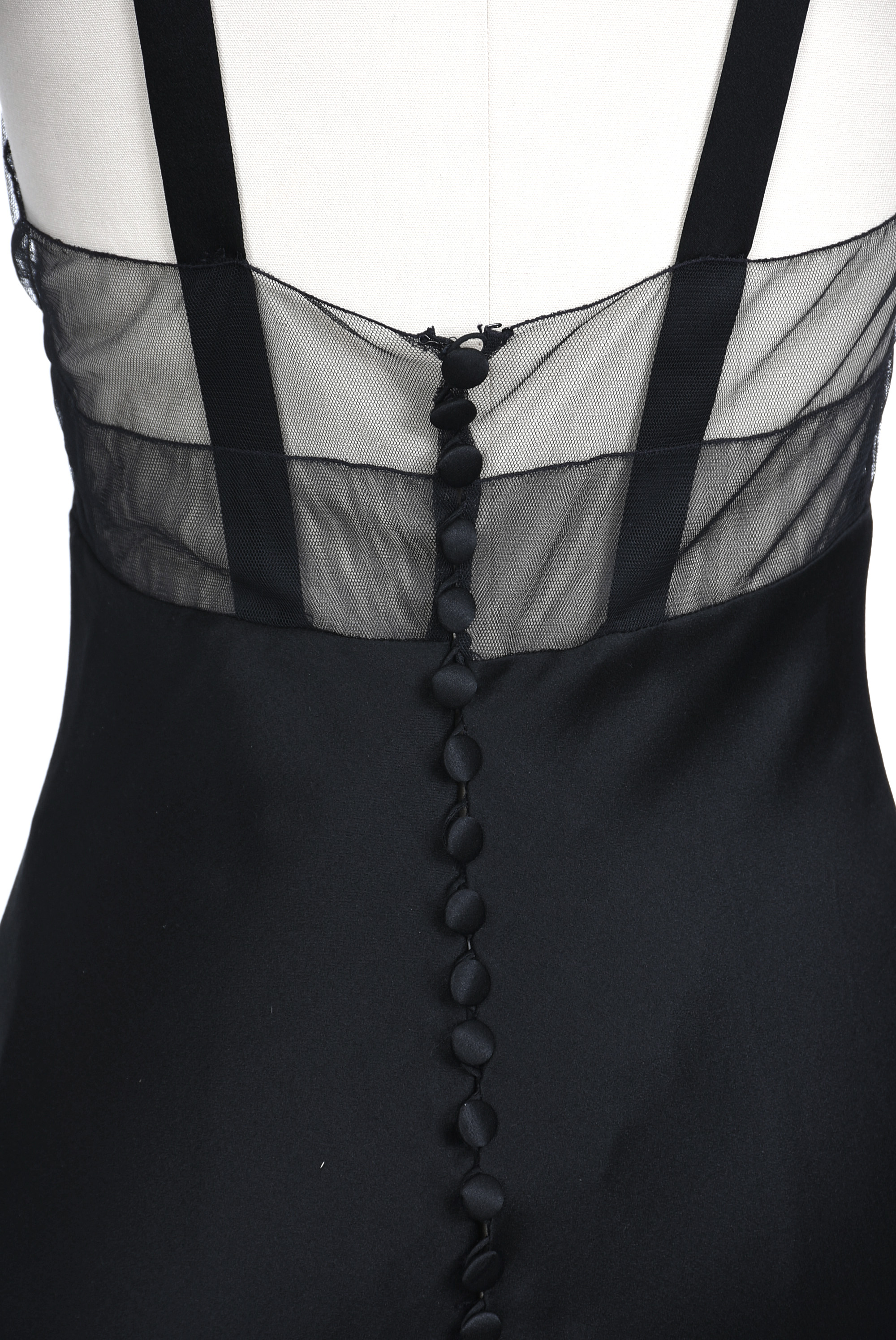 Karl Lagerfeld Black Silk Sleeveless Evening Gown