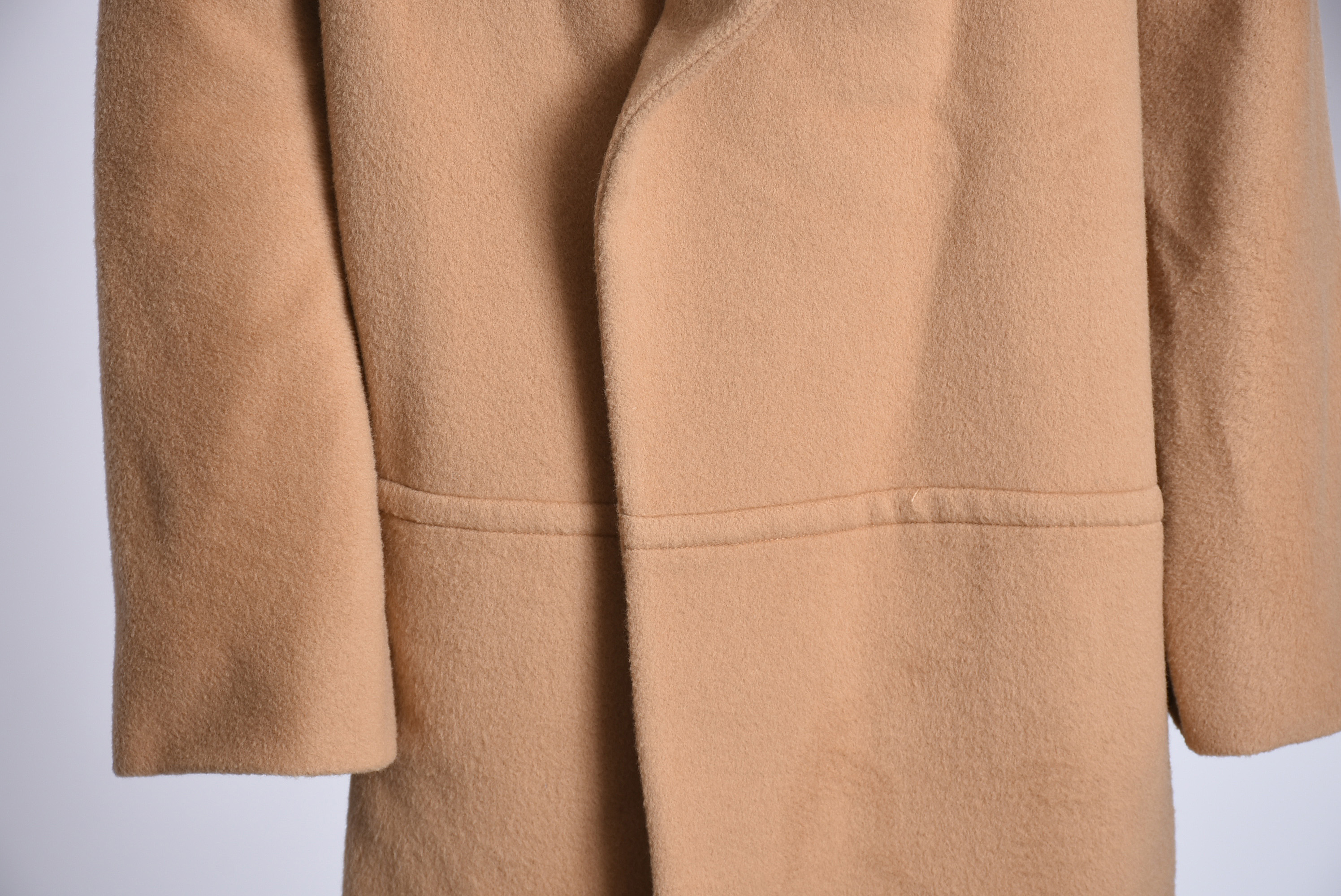 Donna Karan Camel Cashmere Oversized Open-Front Coat