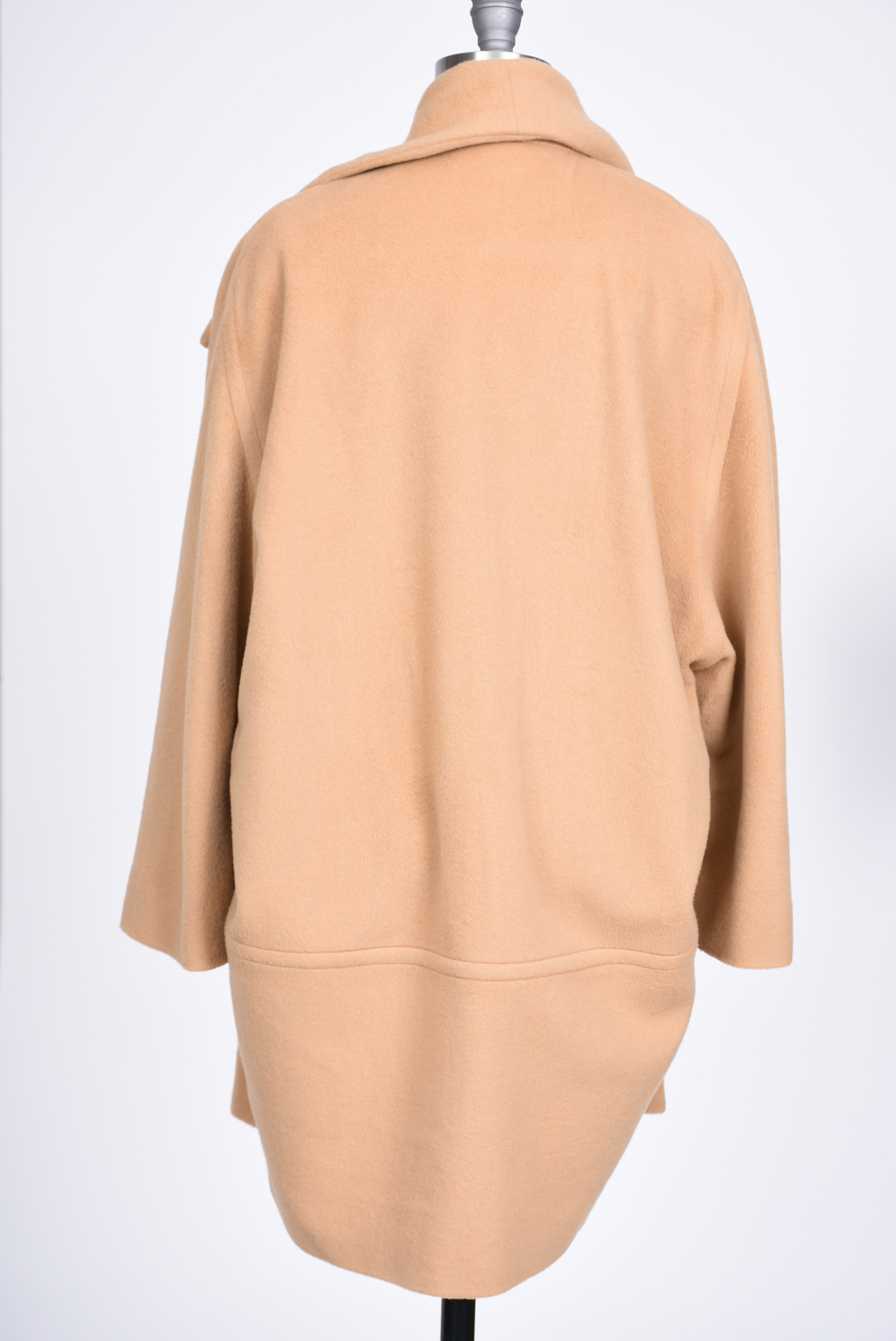 Donna Karan Camel Cashmere Oversized Open-Front Coat