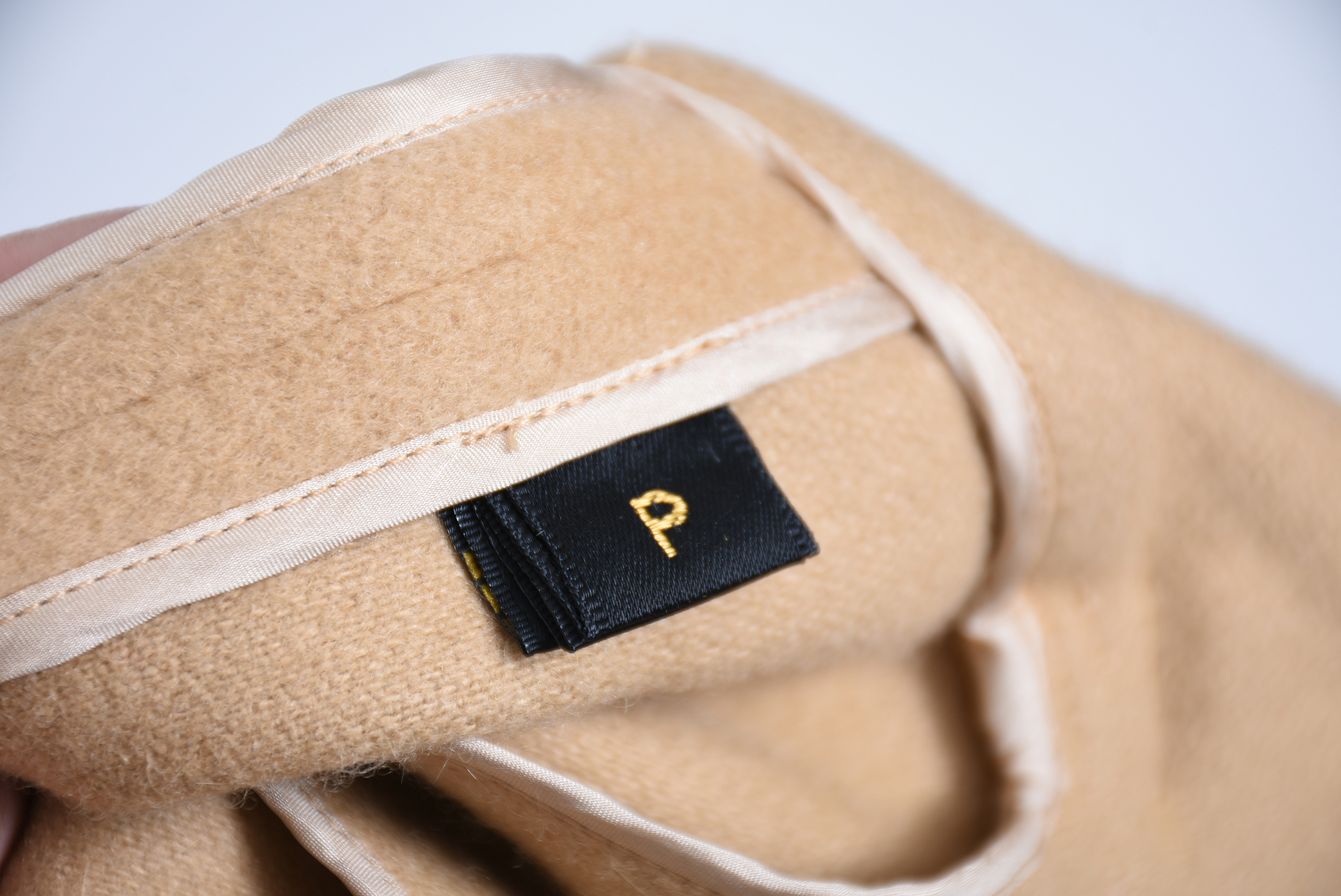 Donna Karan Camel Cashmere Oversized Open-Front Coat