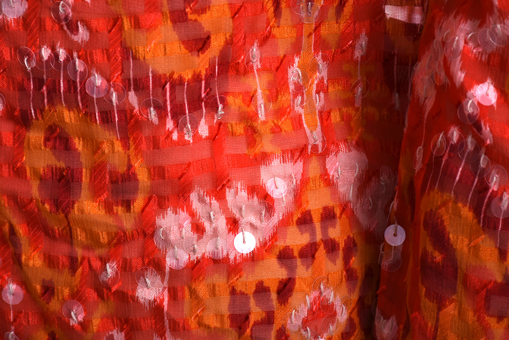 Tory Burch Tangerine Orange Silk Blend Tunic with Sequins