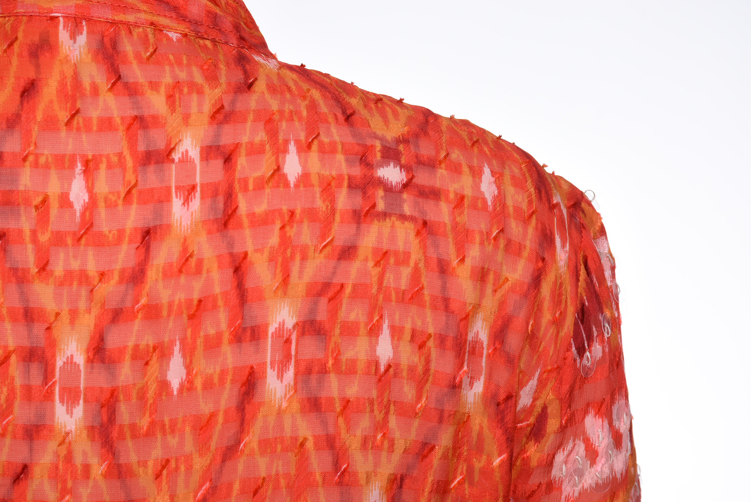 Tory Burch Tangerine Orange Silk Blend Tunic with Sequins