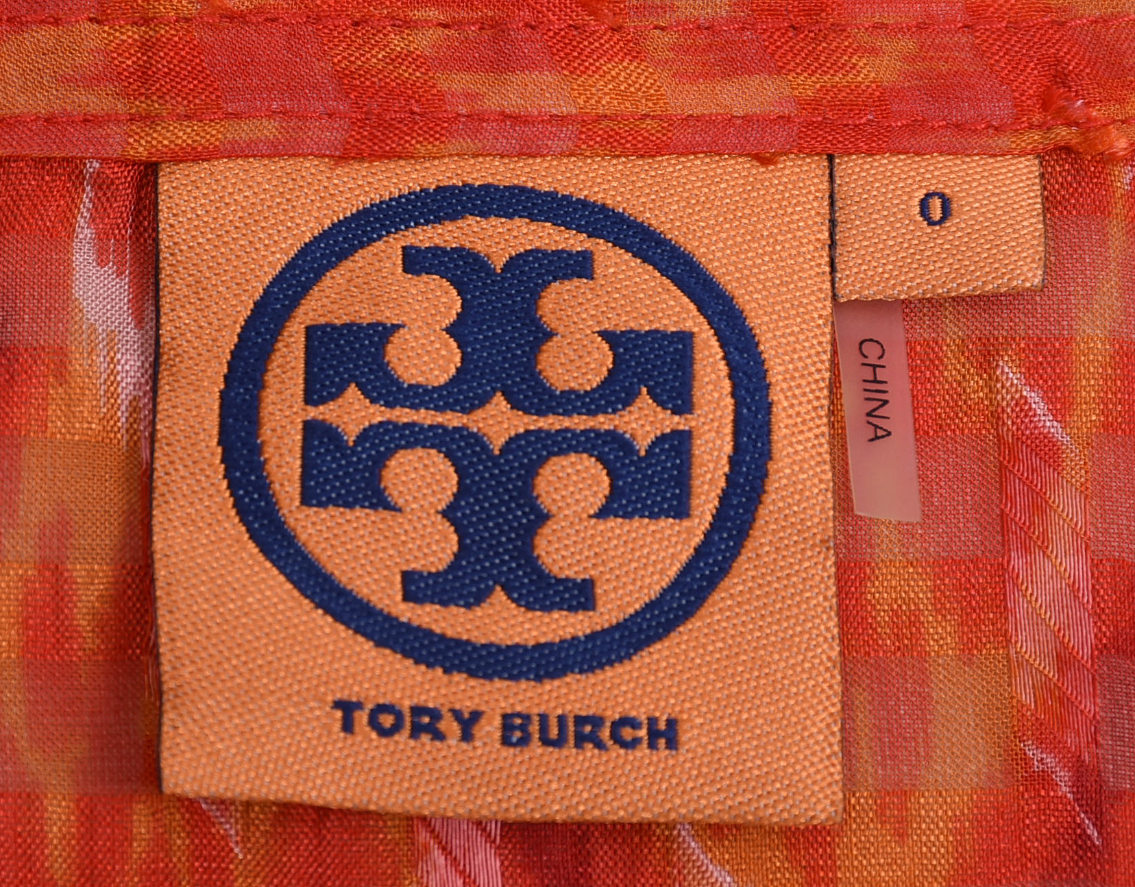 Tory Burch Tangerine Orange Silk Blend Tunic with Sequins