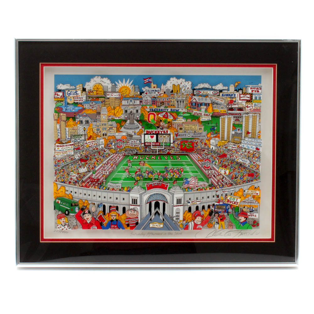 Limited Edition 1997 Charles Fazzino 3D "Saturday Afternoon in the Shoe"