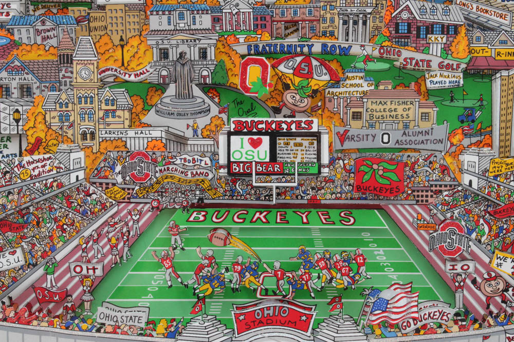 Limited Edition 1997 Charles Fazzino 3D "Saturday Afternoon in the Shoe"