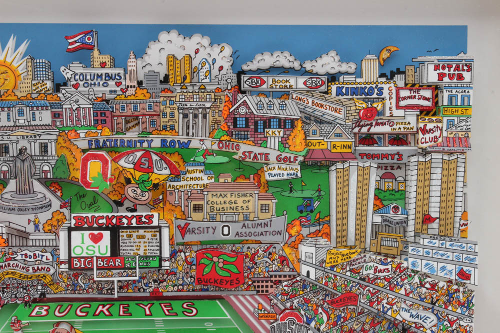 Limited Edition 1997 Charles Fazzino 3D "Saturday Afternoon in the Shoe"