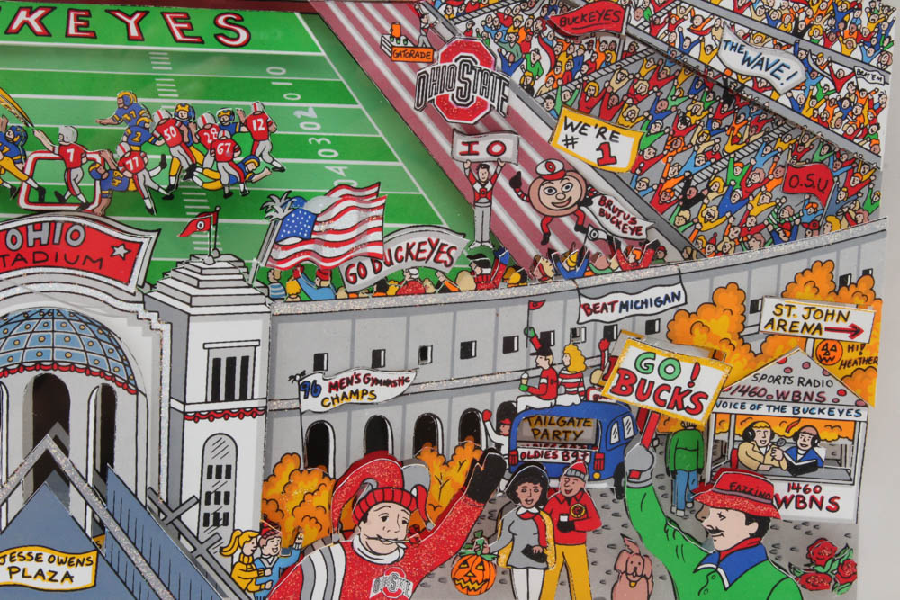 Limited Edition 1997 Charles Fazzino 3D "Saturday Afternoon in the Shoe"