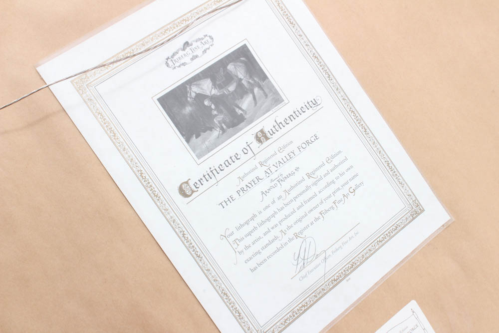 Authorized Registered Edition Arnold Friberg "The Prayer At Valley Forge"