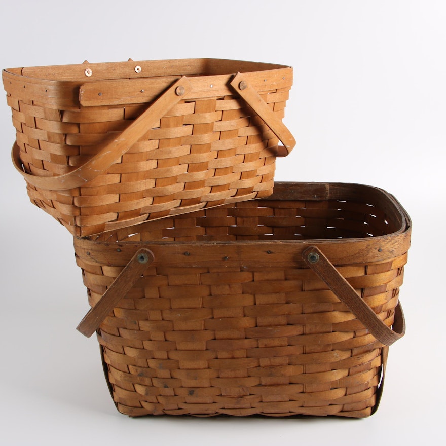 Woven Wood Handled Baskets including Longaberger