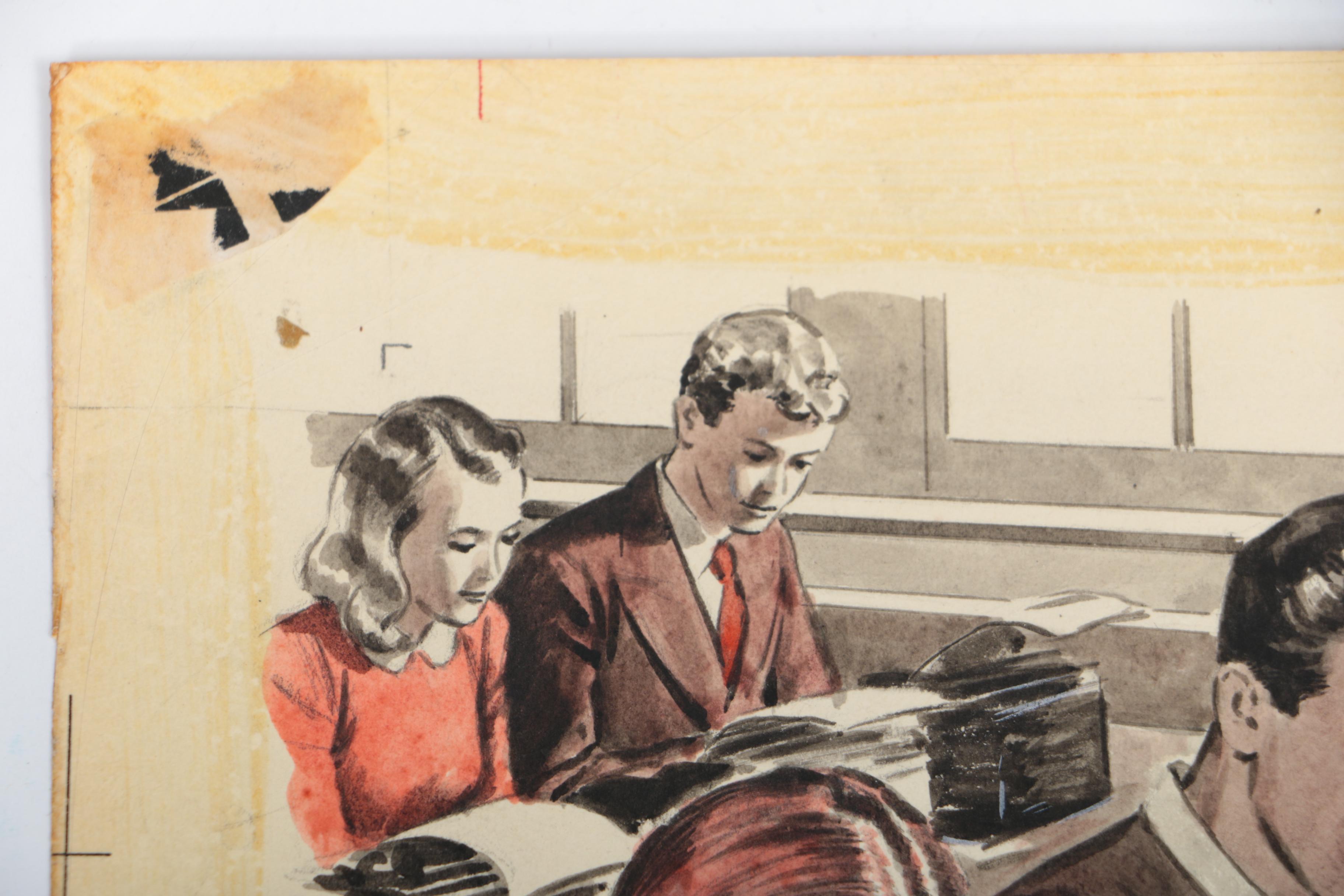 Richard Williams Mid-Century Watercolor on Paper Advertisement Illustration