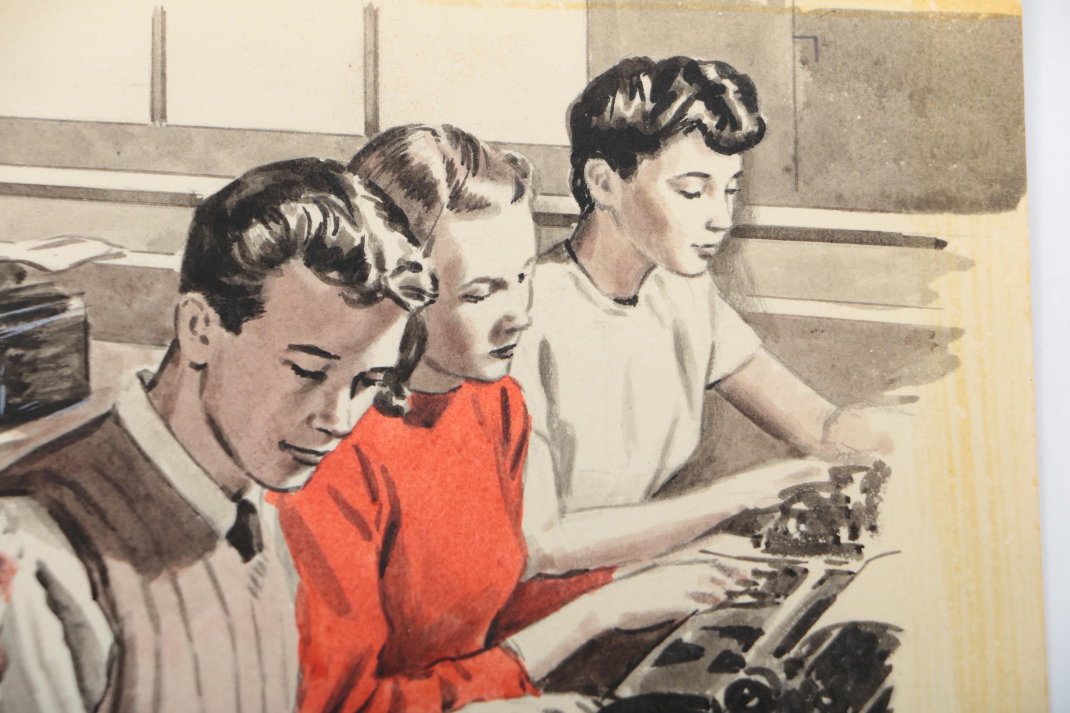 Richard Williams Mid-Century Watercolor on Paper Advertisement Illustration