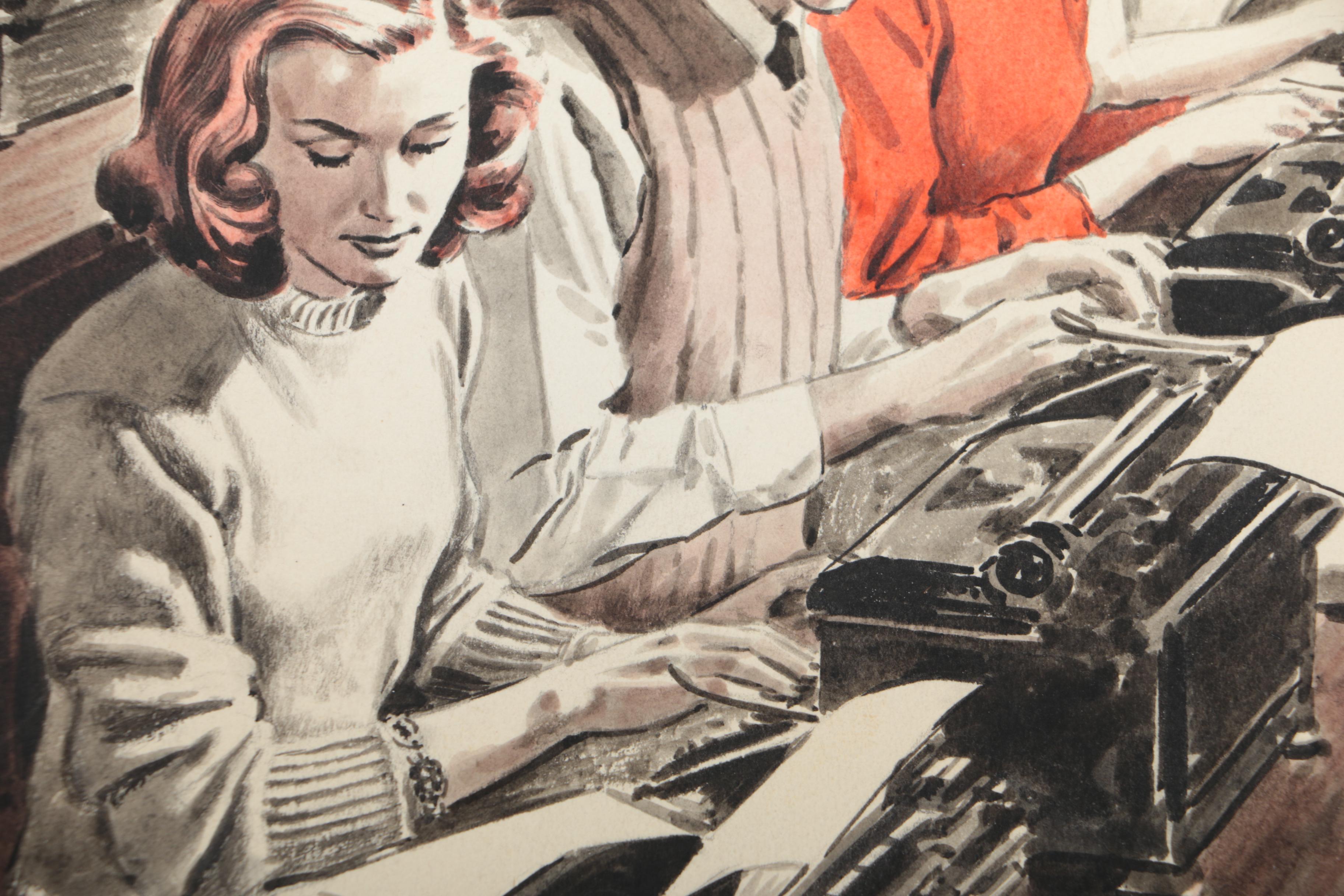 Richard Williams Mid-Century Watercolor on Paper Advertisement Illustration