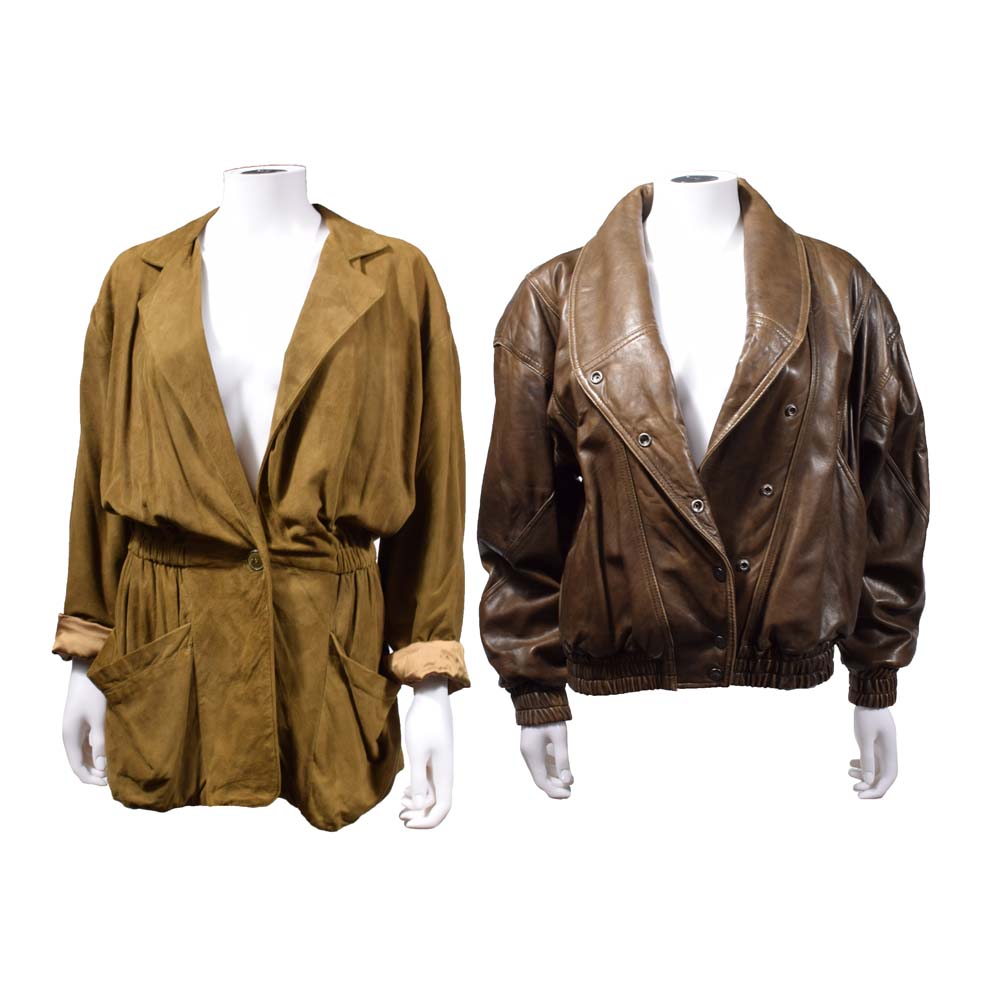 Vintage Tannery West Leather Bomber and a Lambskin Suede Jacket