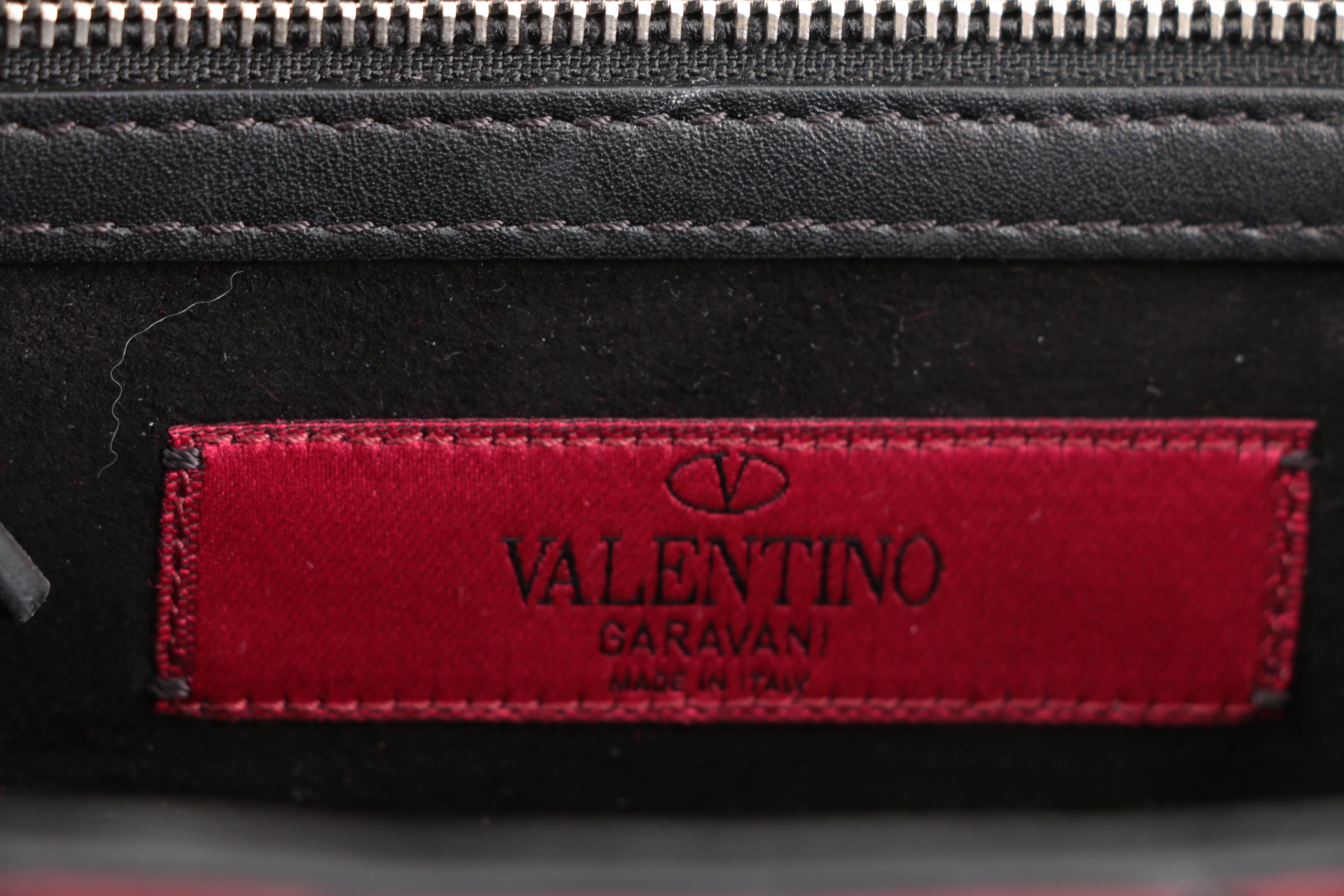 Valentino Garavani Glam Lock Embellished Leather Shoulder Bag