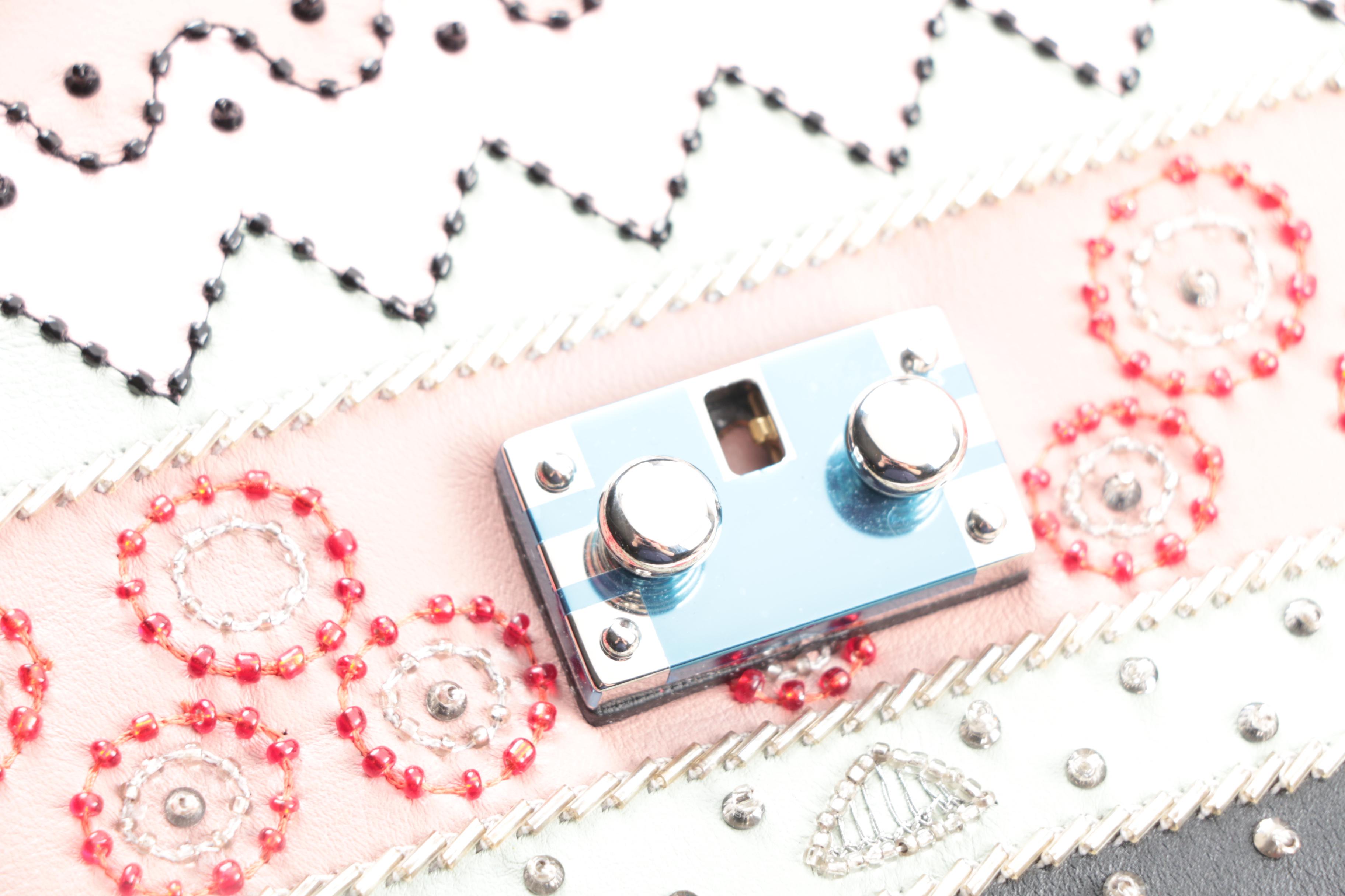 Valentino Garavani Glam Lock Embellished Leather Shoulder Bag