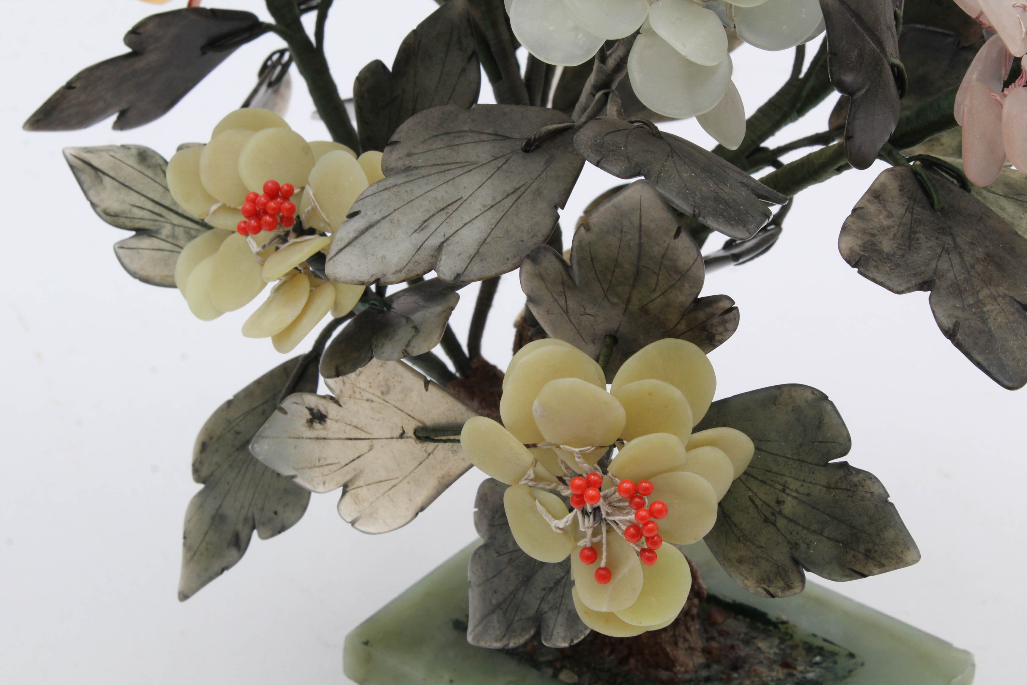 Vintage Carved Stone Flower Sculptures