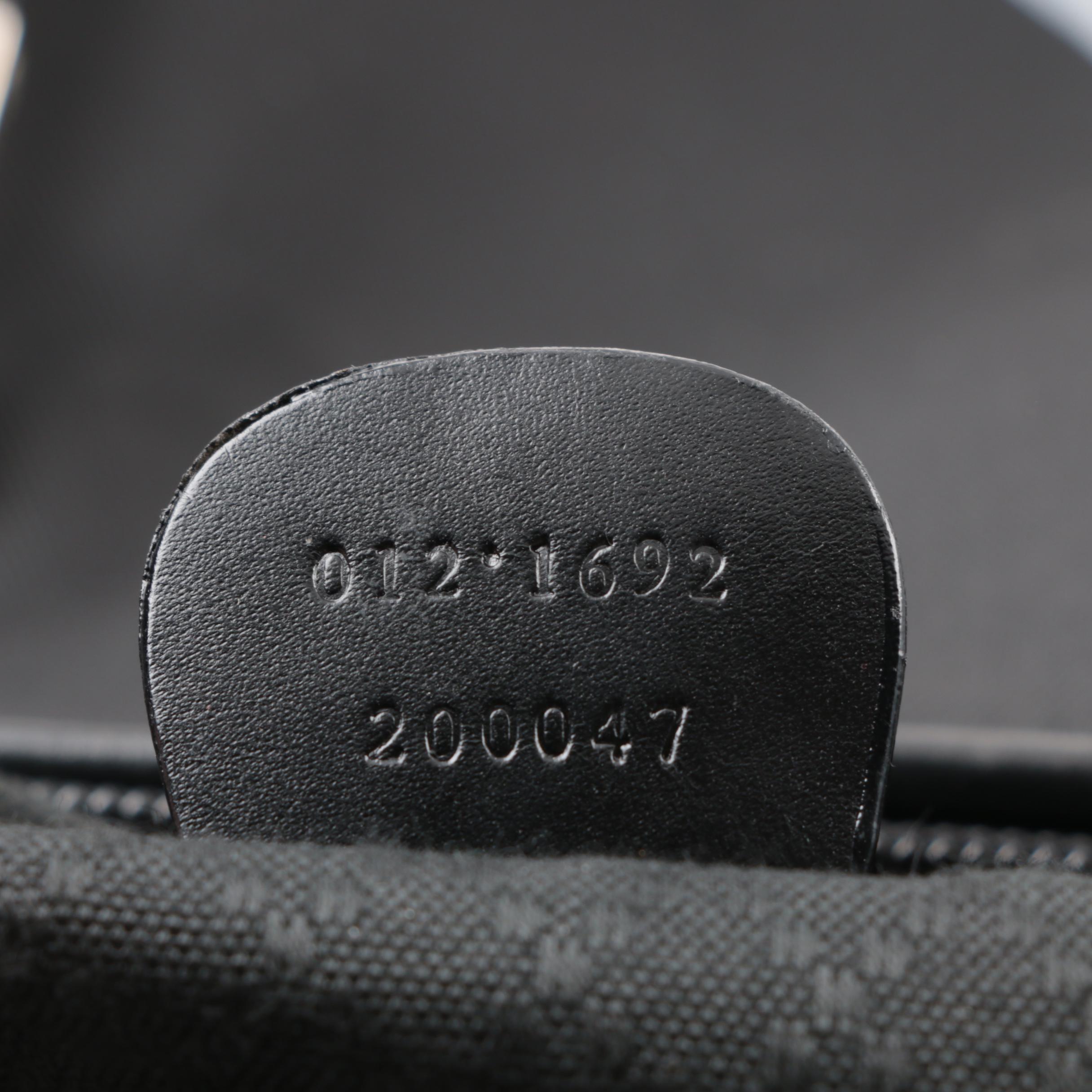 Gucci Black Canvas Duffel Bag with Leather Trim