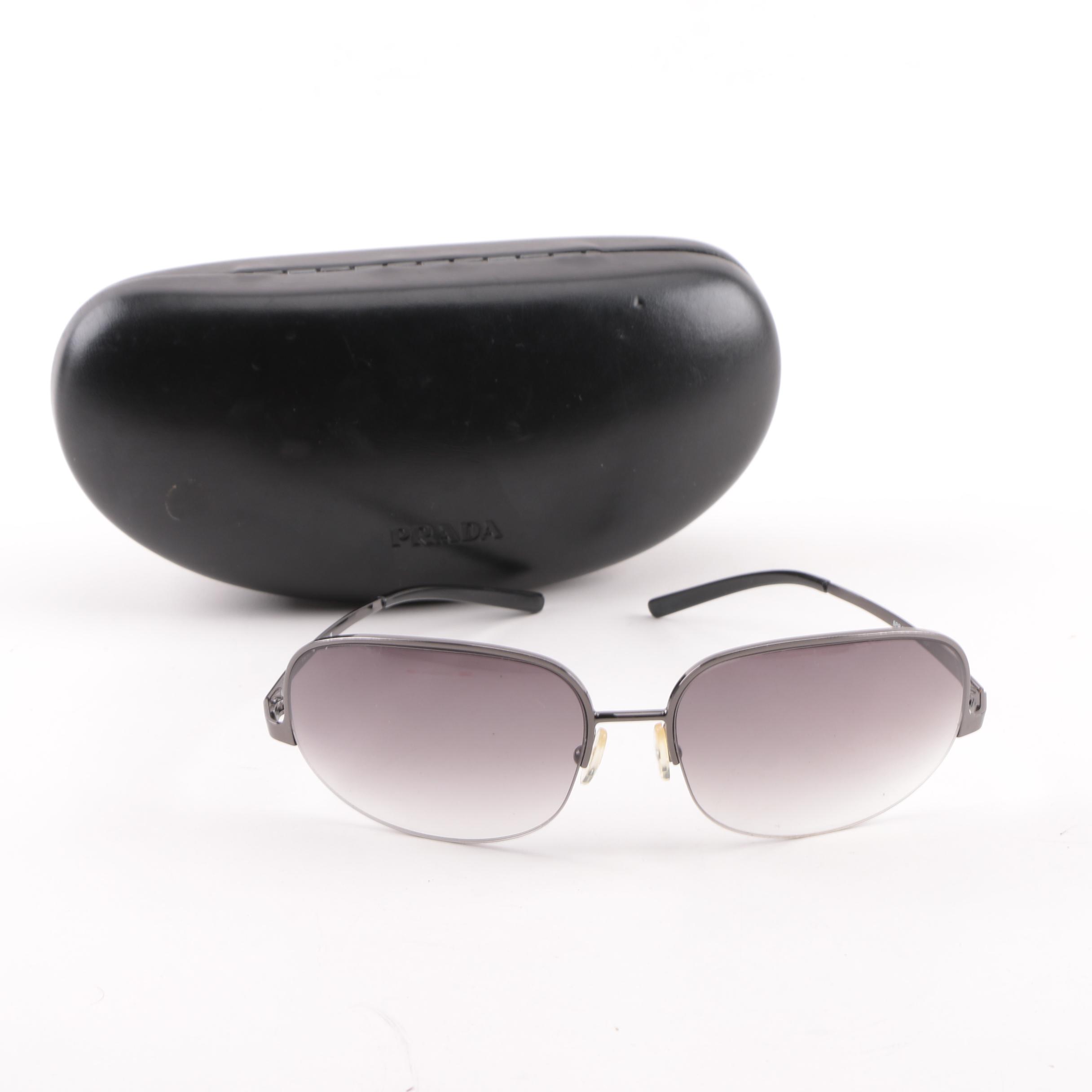 Prada SPR 57D Mirrored Sunglasses with Case