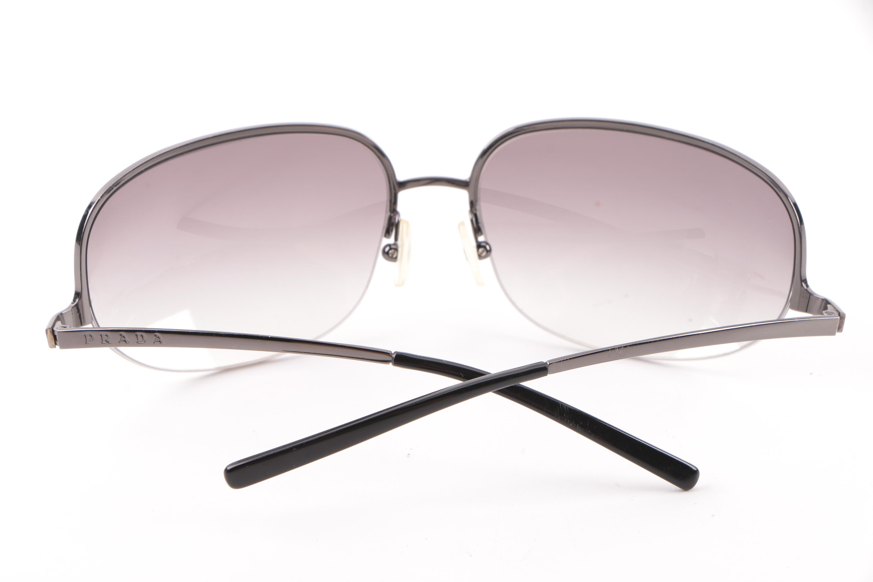 Prada SPR 57D Mirrored Sunglasses with Case