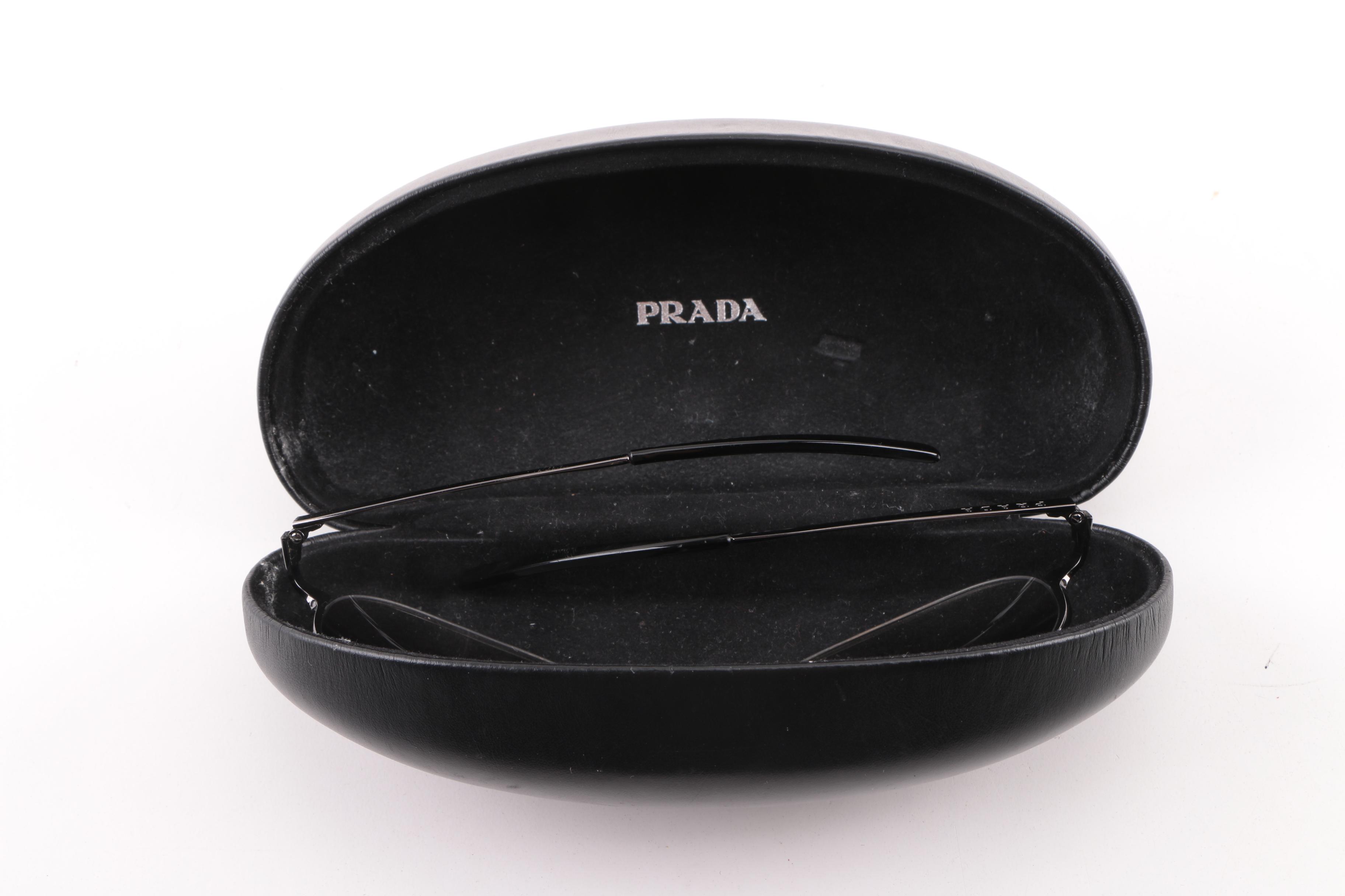 Prada SPR 57D Mirrored Sunglasses with Case