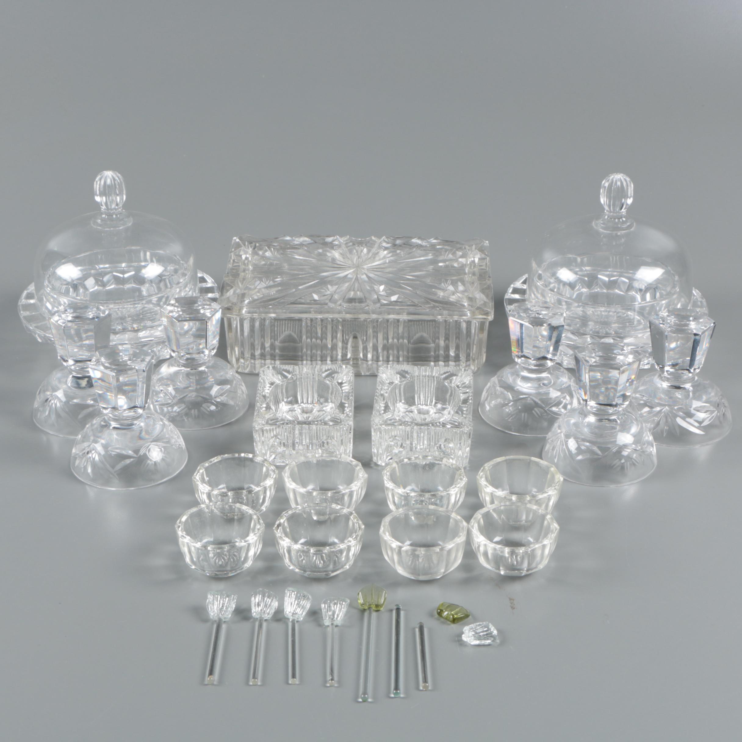 Princess Gardner Glass Salt Cellar Set with other Crystal and Glass Serveware