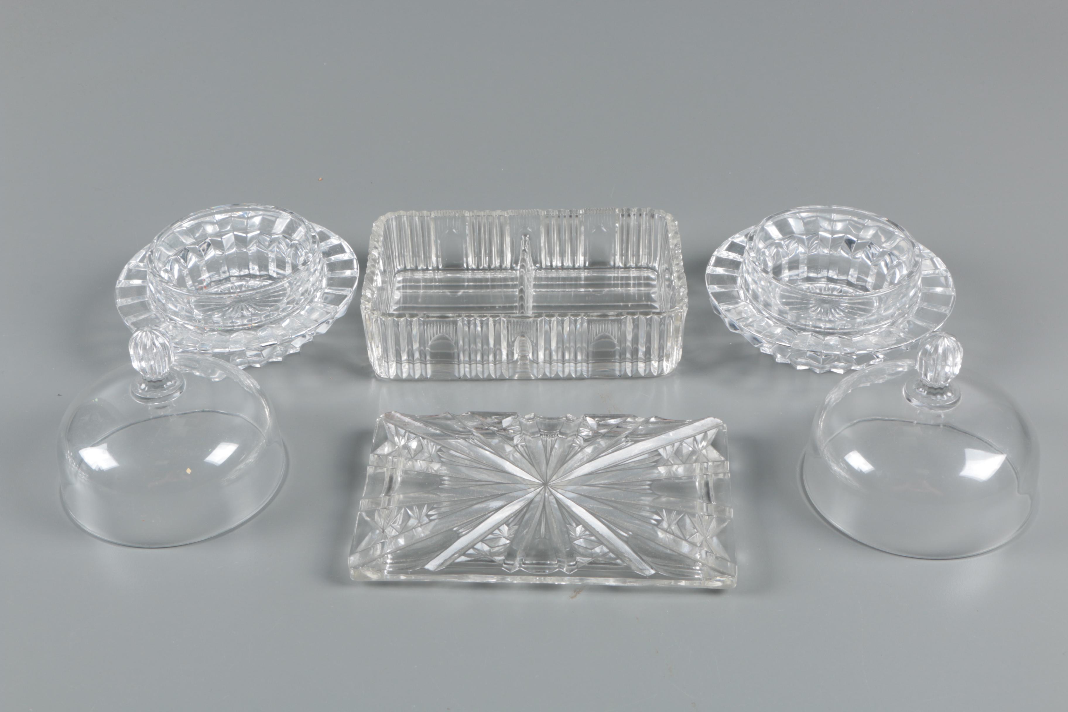 Princess Gardner Glass Salt Cellar Set with other Crystal and Glass Serveware
