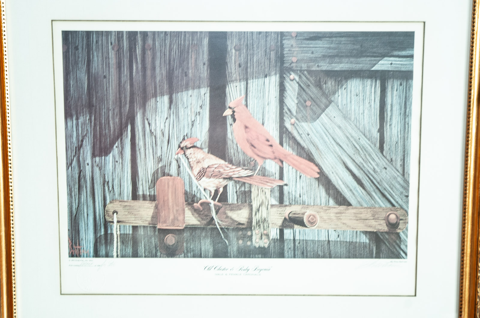 Riley Bertram Artist's Proof Lithograph "Old Chester & Ruby Begonia"