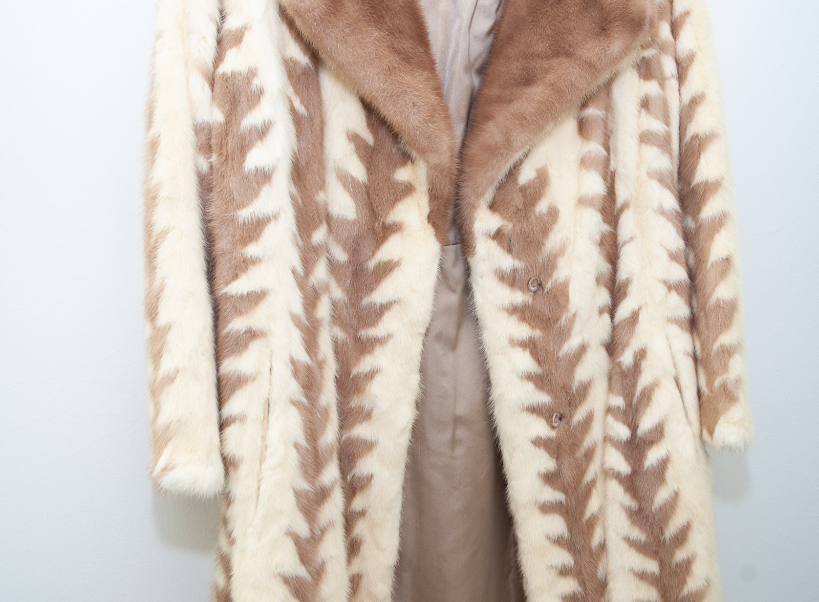Vintage Lowenthal's Two-Tone Patterned Mink Fur Coat