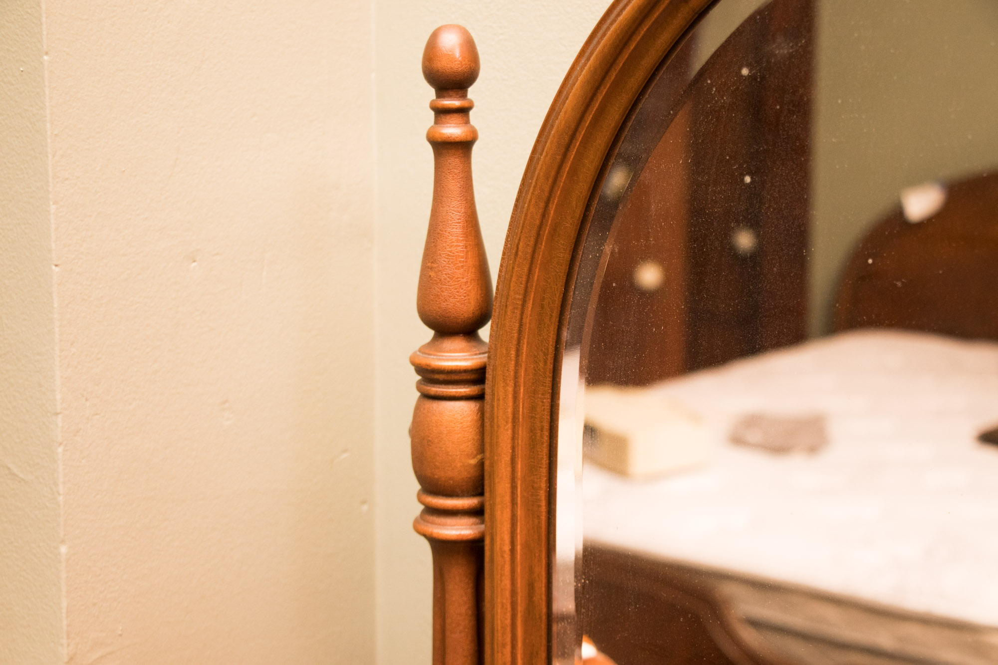 Vintage Flame Mahogany Dresser with Mirror