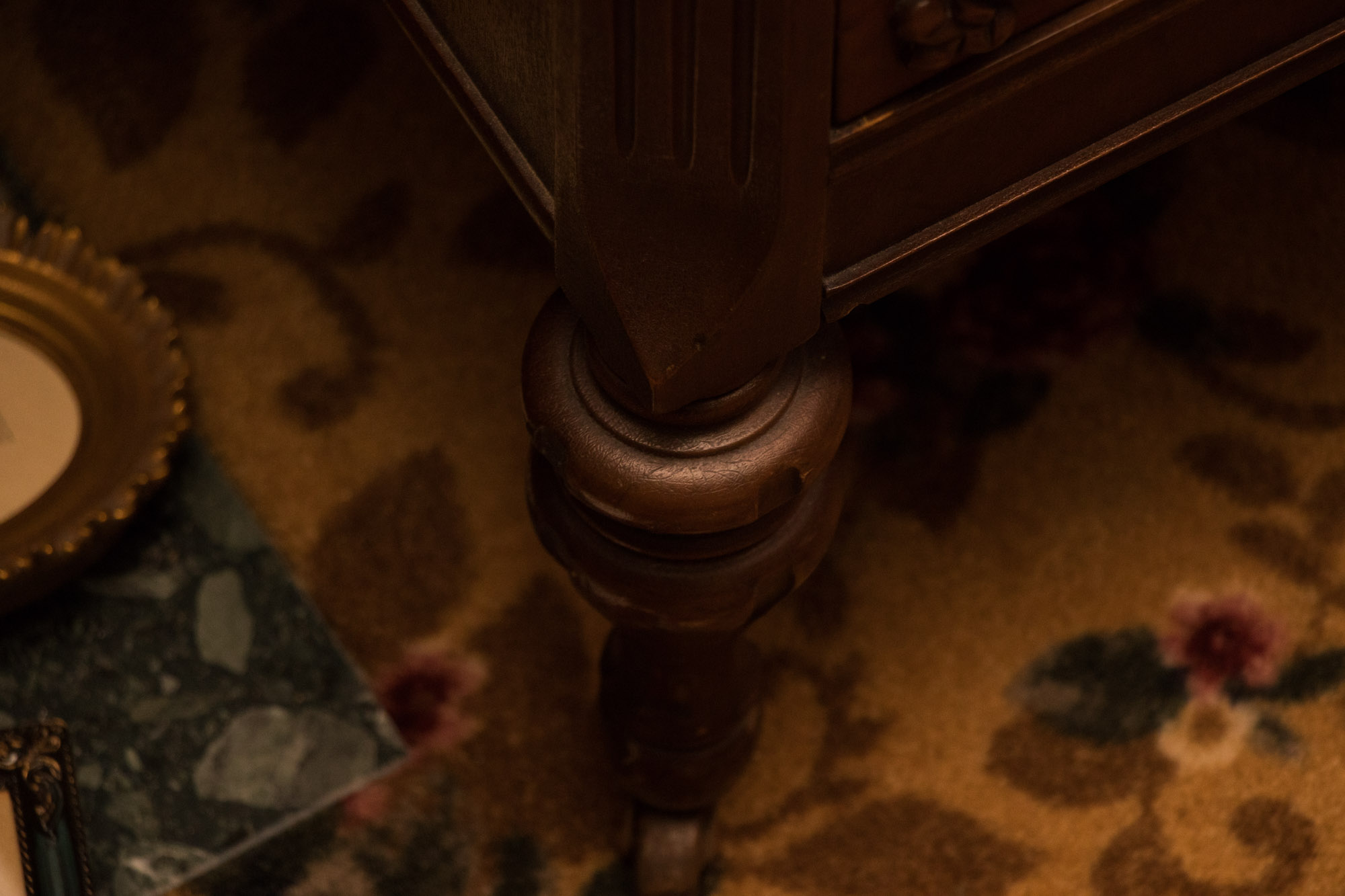 Vintage Flame Mahogany Dresser with Mirror