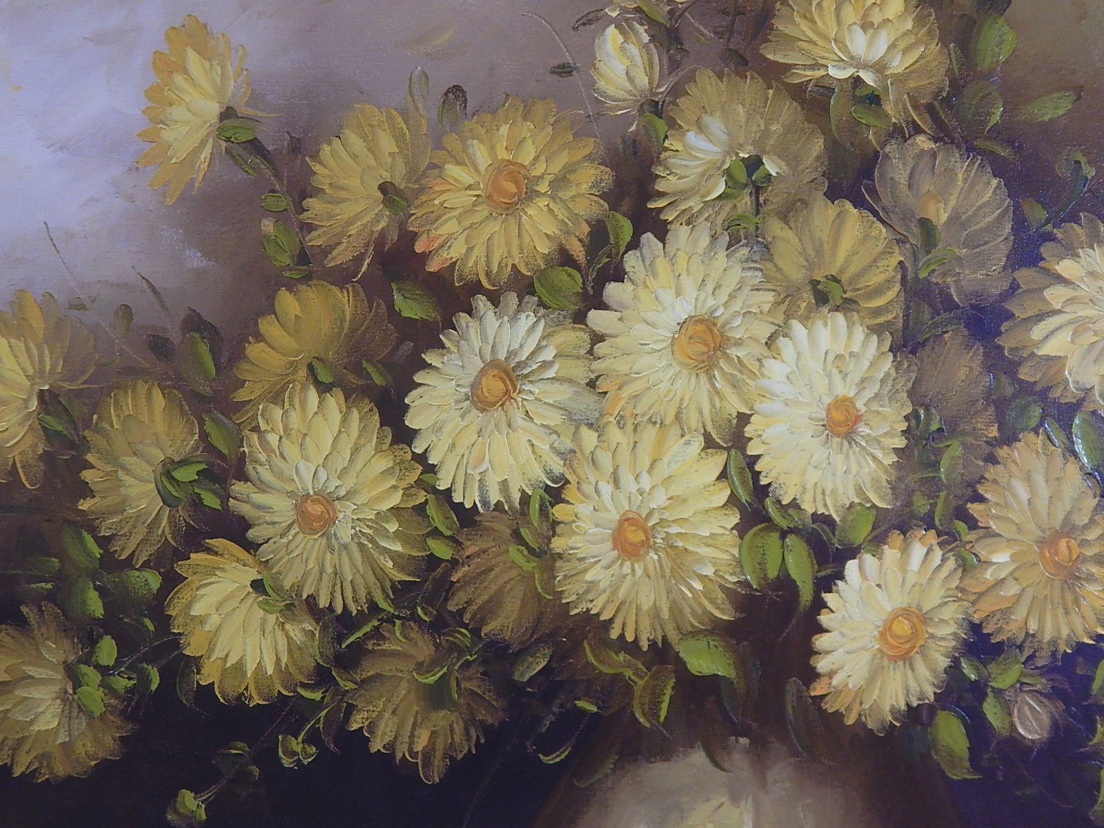 R. Pasanault Late 20th Century Oil Painting of Floral Still Life