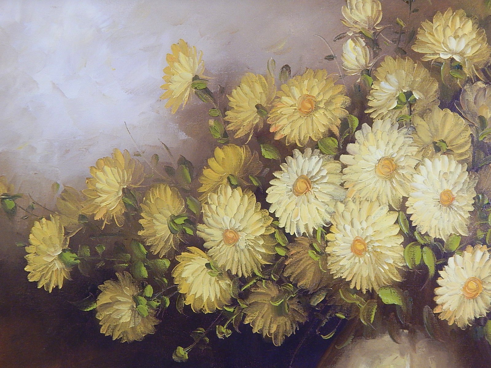 R. Pasanault Late 20th Century Oil Painting of Floral Still Life