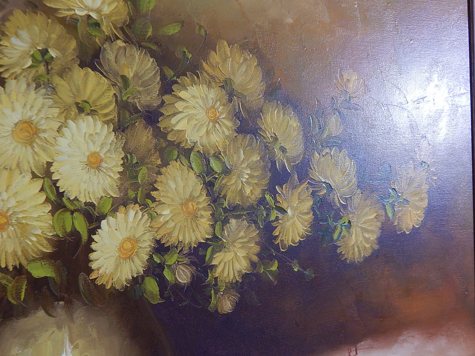 R. Pasanault Late 20th Century Oil Painting of Floral Still Life
