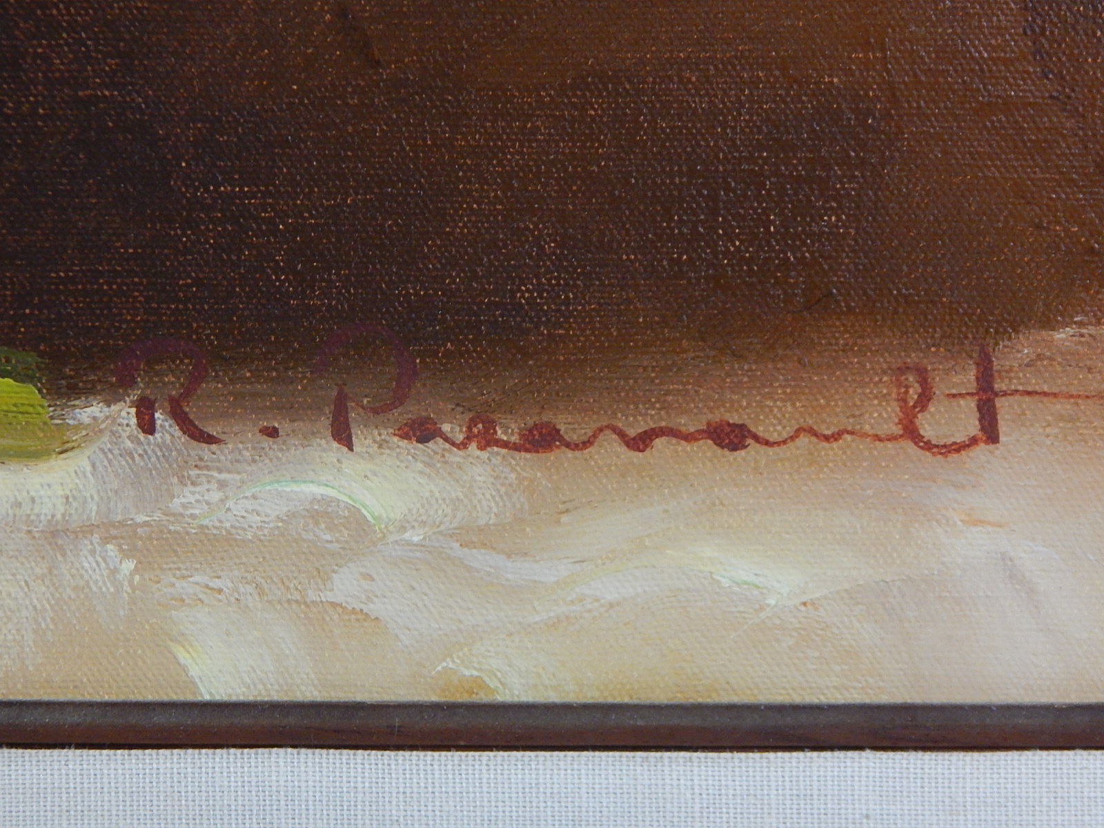 R. Pasanault Late 20th Century Oil Painting of Floral Still Life