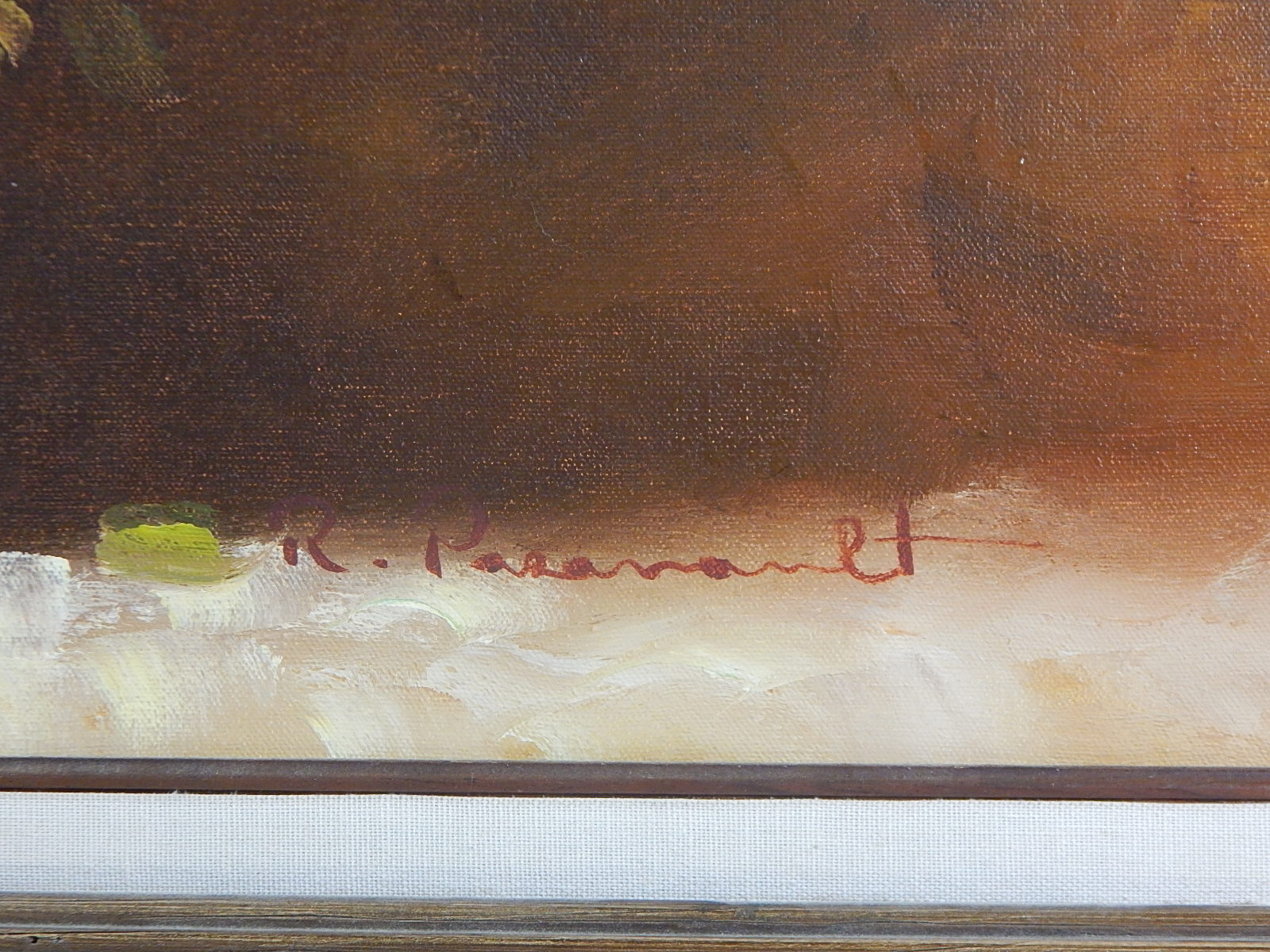 R. Pasanault Late 20th Century Oil Painting of Floral Still Life