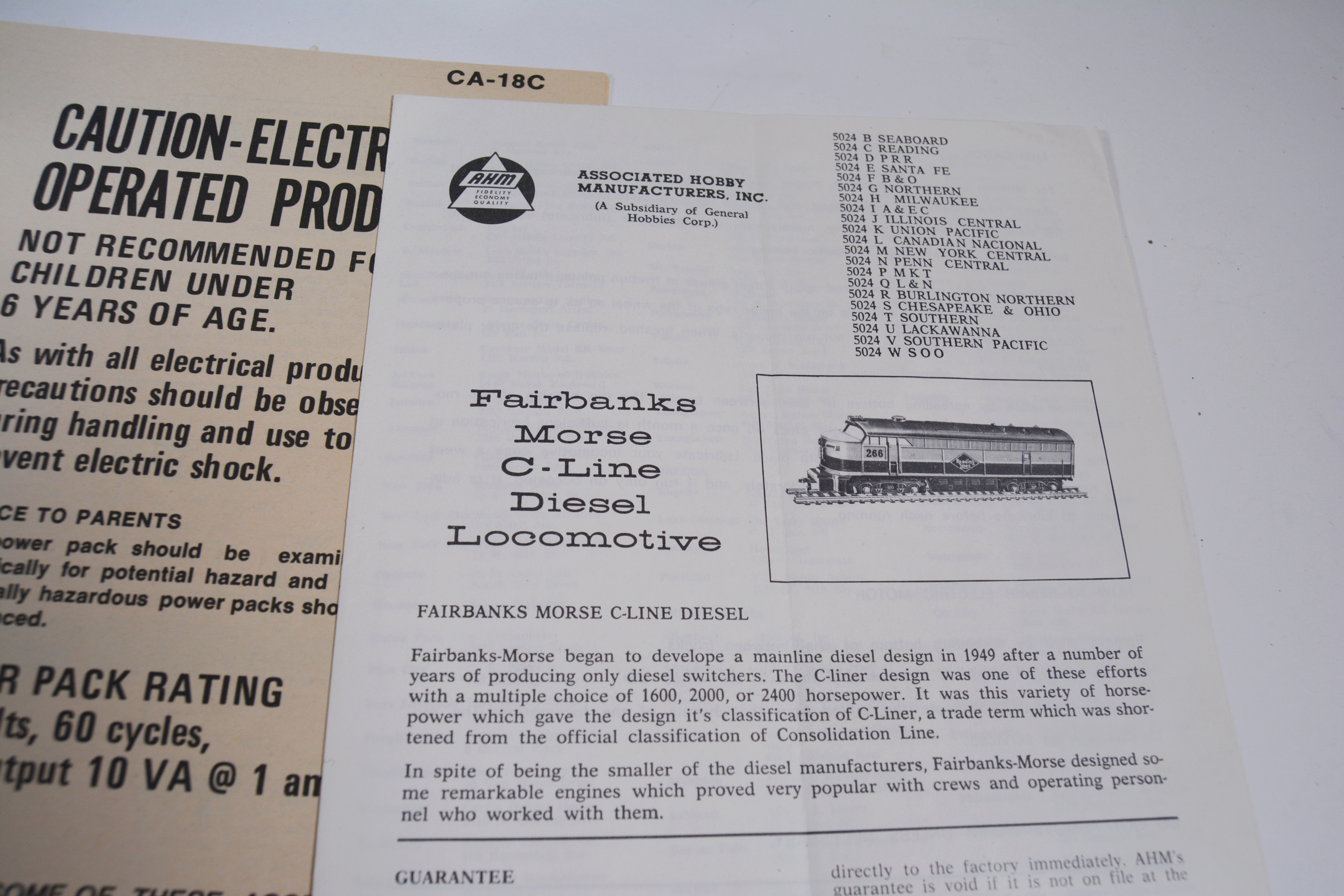 Associated Hobby Manufacturers (AHM), HO Scale, Model Trains and Track