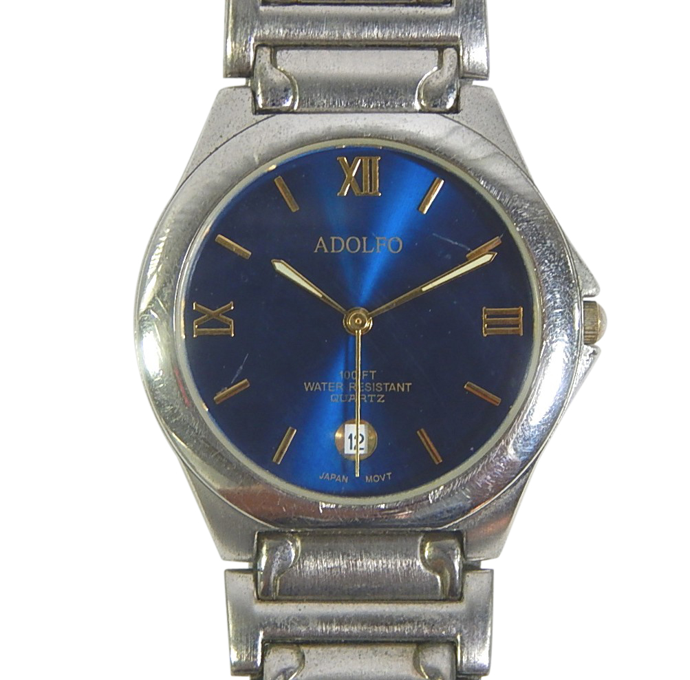 Adolfo Silver-Tone Quartz Watch