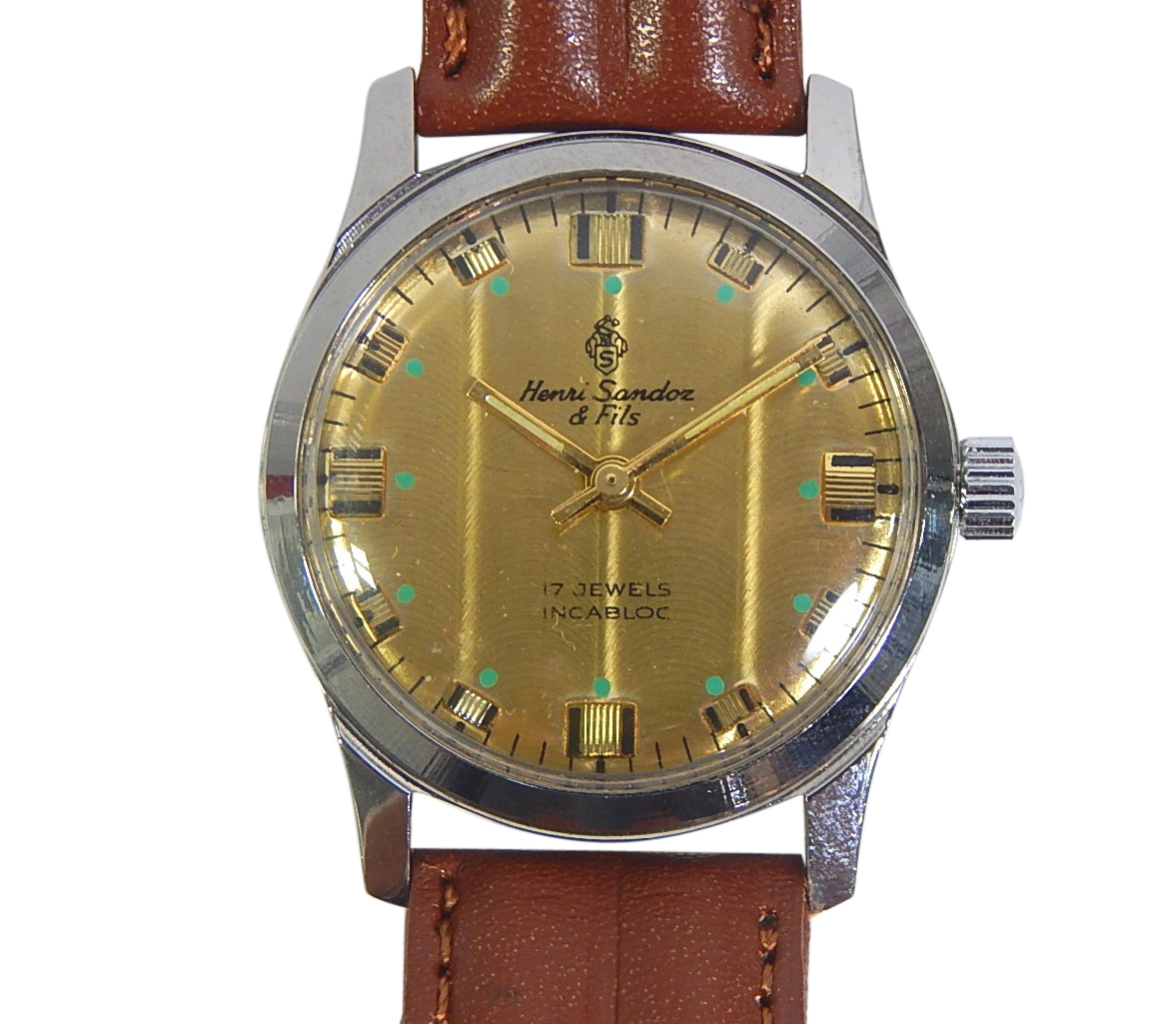 Henri Sandoz & Fils Silver-Tone 17 Jewels Incabloc Watch