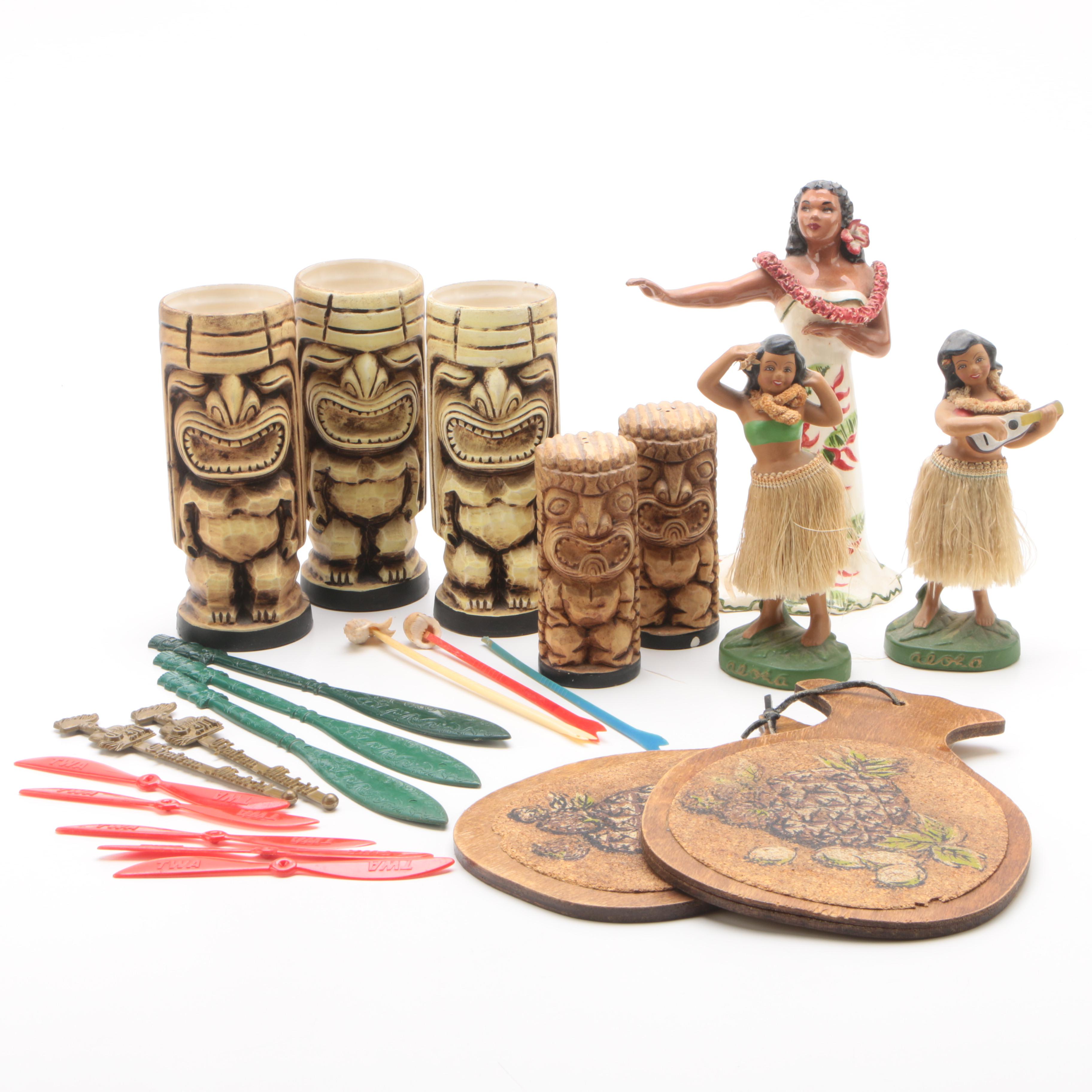 Vintage Signed Julene Mechler Hawaiian Dancer Figurine with CDGC Figurines